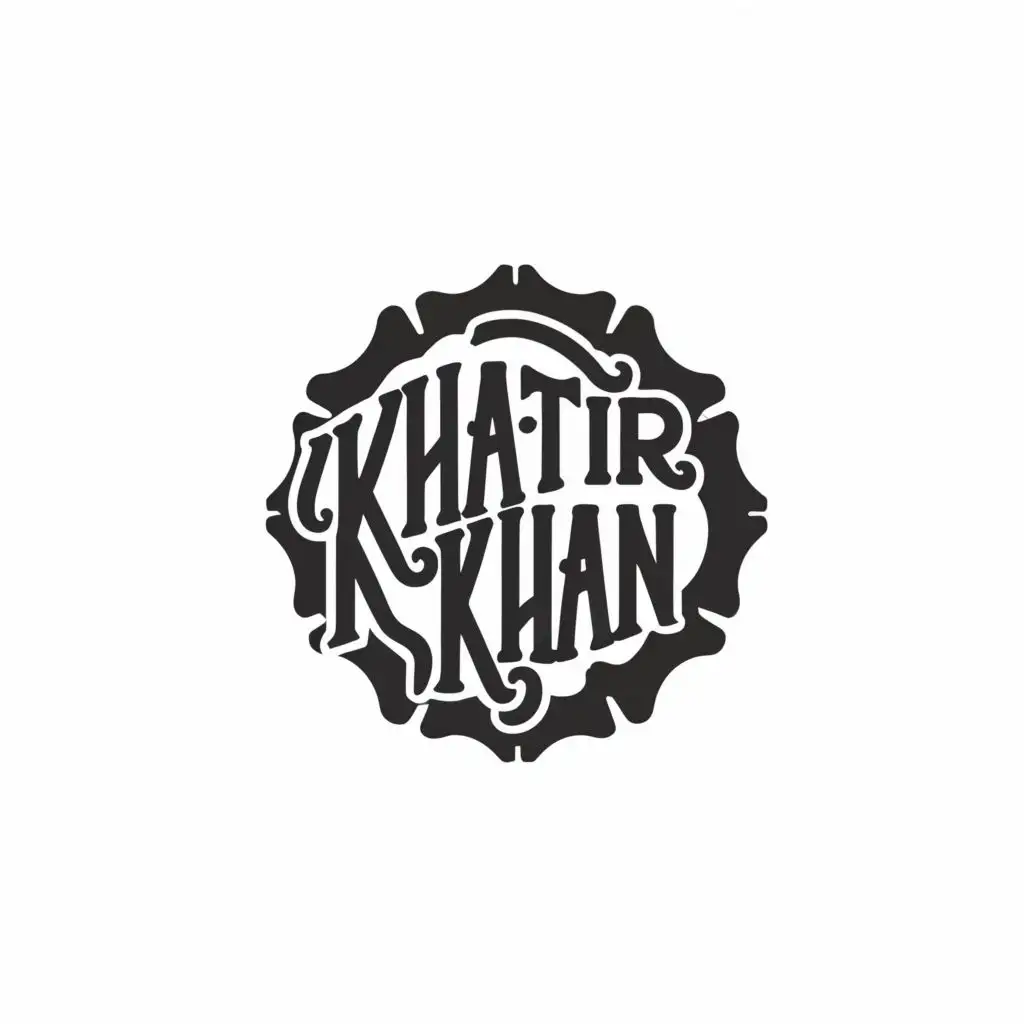 logo, circle, with the text "khatir khan", typography, be used in Retail industry