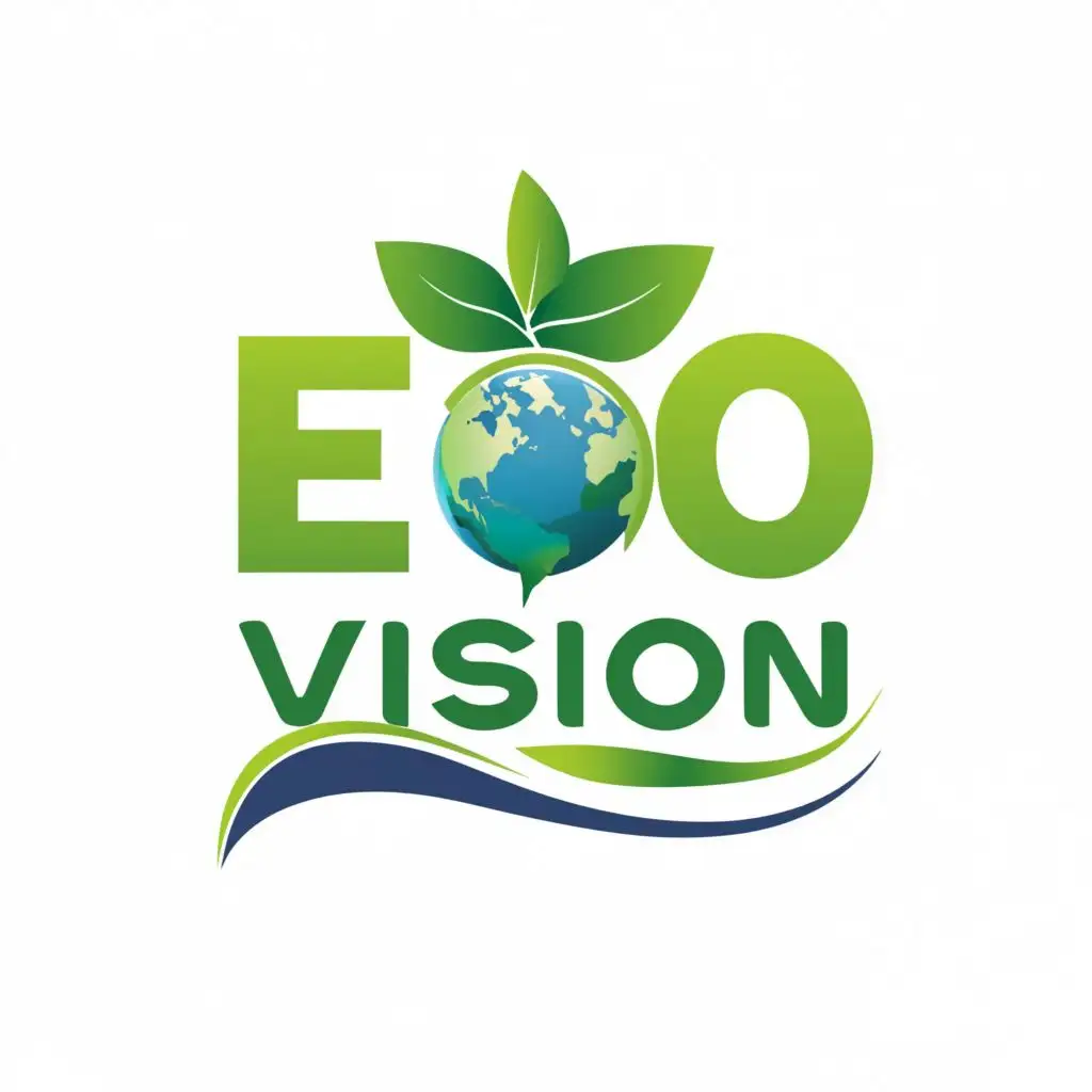 logo, Global warming, Plants, green, Earth, , with the text "Eco vision", typography