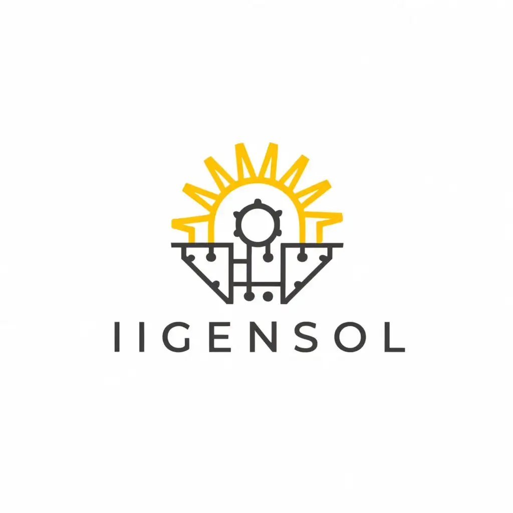 a logo design,with the text "INGENSOL", main symbol:engineering solar consultation building,complex,clear background