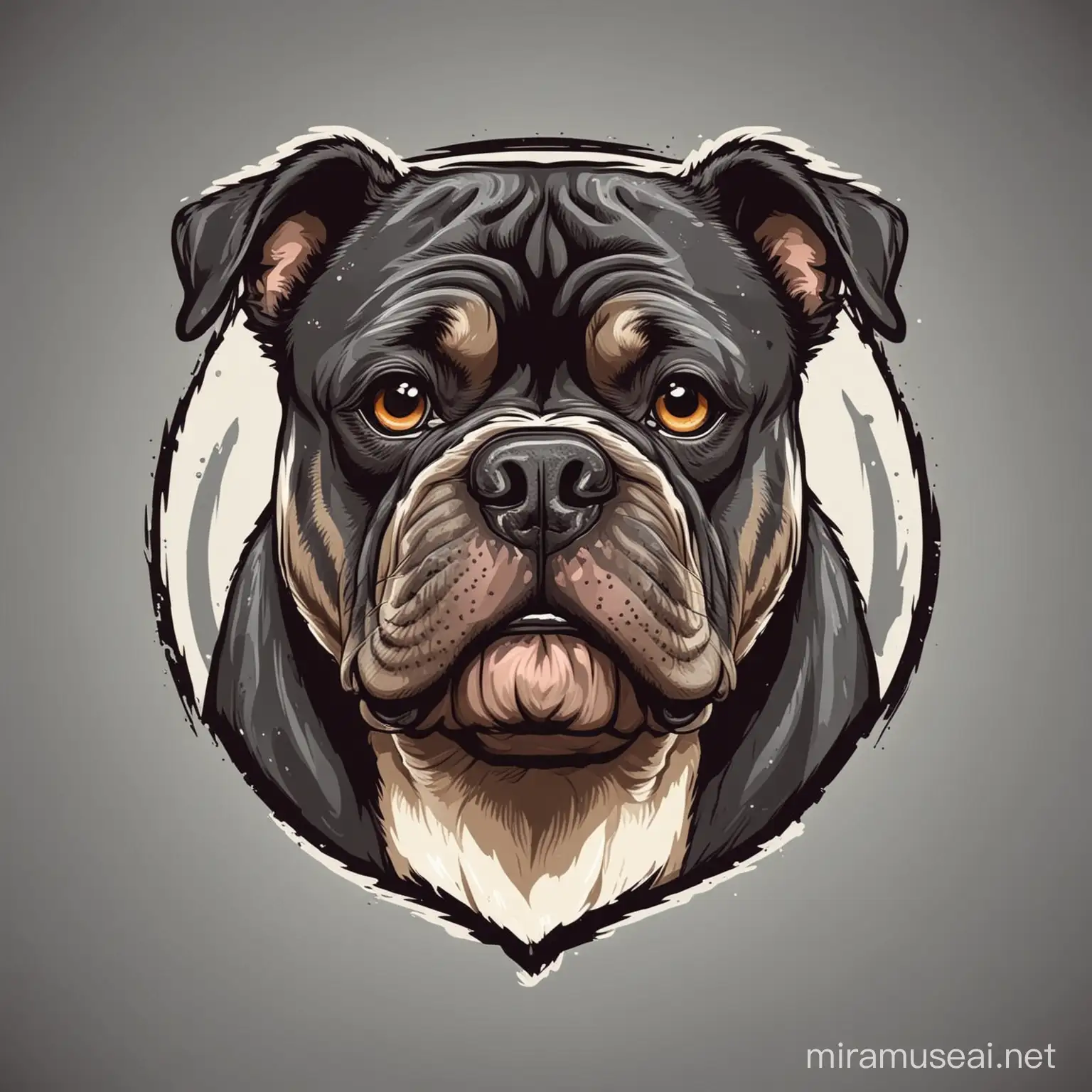 Strong American Bully Dog with Intense Expression Vector for Logos