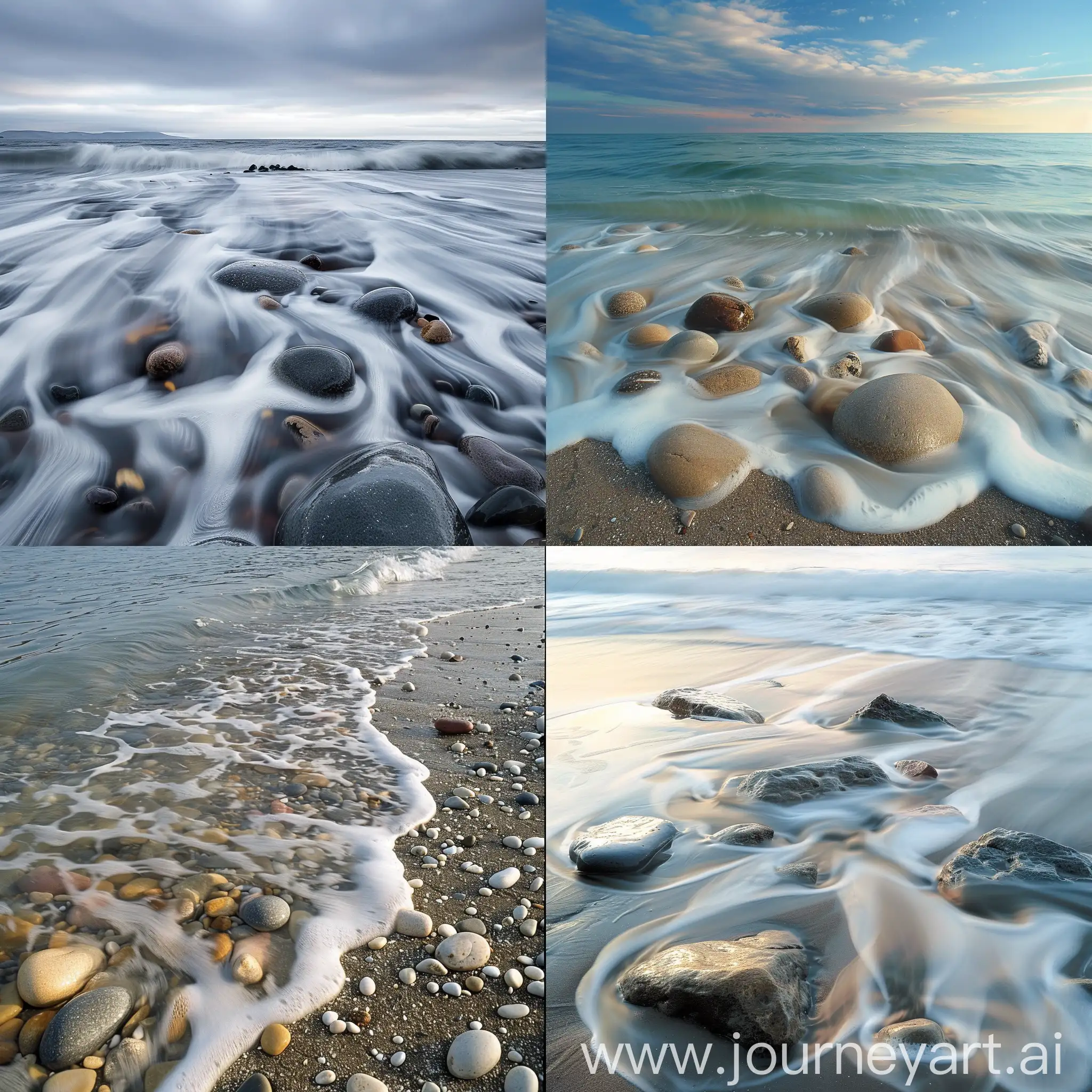 Scenic-Coastal-Landscape-Wavy-Beach-with-Rocks
