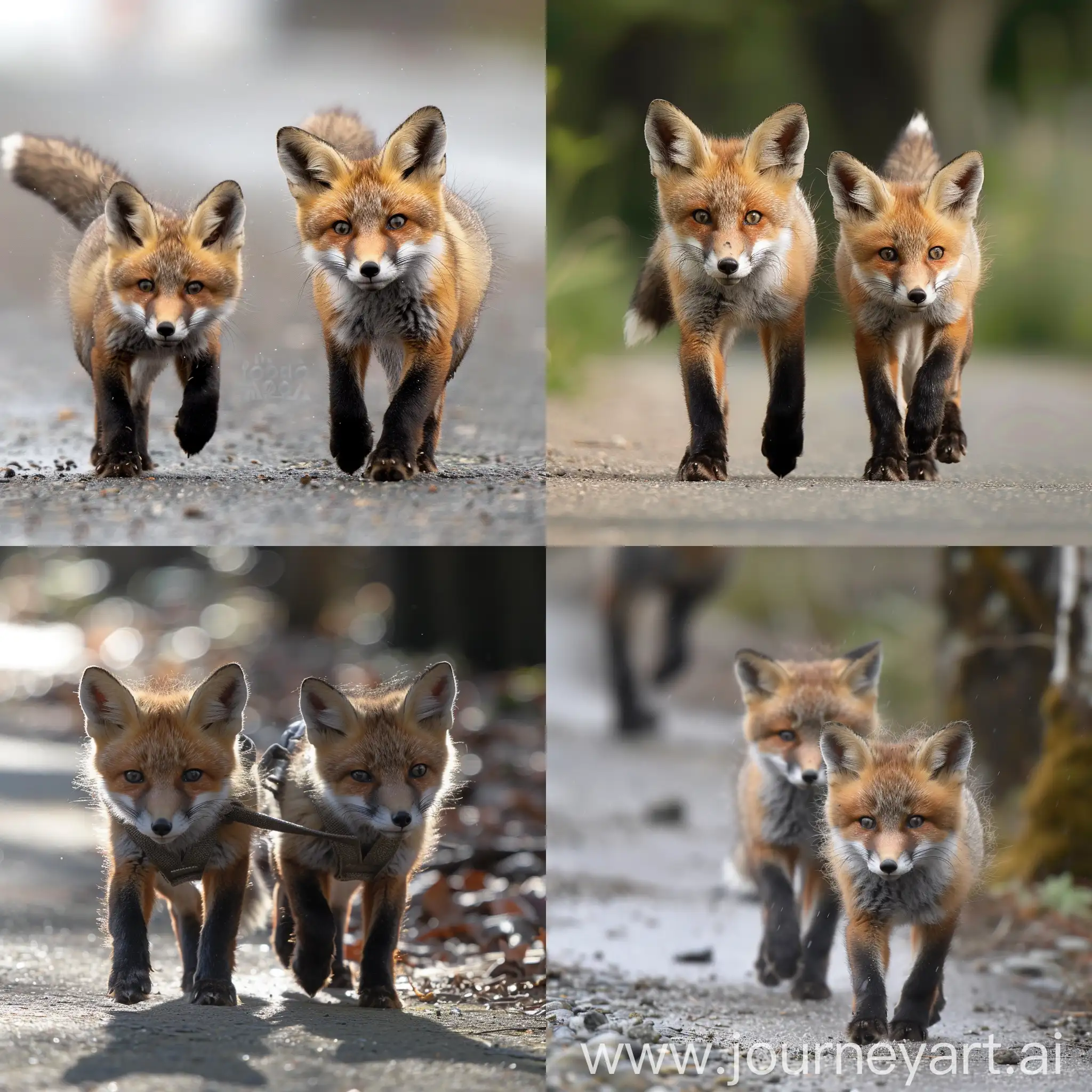 Clever-Fox-Cubs-Exploring-Nature