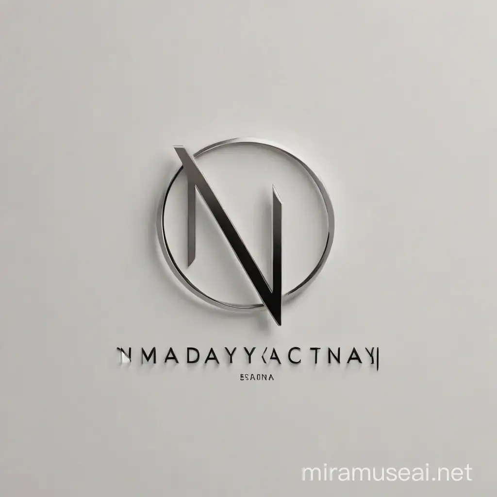 Create a logo for Nadyva brand that embodies modern sophistication and elegance. Picture a sleek, stylized letter "N" in a minimalist yet impactful style, rendered with clean lines and subtle curvature. Set this symbol in a futuristic environment, where sharp angles and smooth surfaces blend seamlessly, evoking a sense of innovation and forward-thinking. The mood is one of confident sophistication, with an atmosphere that exudes professionalism and cutting-edge appeal. Include subtle details such as metallic accents or a gradient effect to enhance depth and dimensionality. Emulate the perspective of a high-quality DSLR camera with a narrow aperture, allowing for crisp focus and a shallow depth of field that subtly draws the eye to the central element—the "N" symbol. Utilize soft, diffused lighting conditions to create a sense of warmth and approachability, while maintaining a sense of sophistication. Compose the logo with careful attention to balance and symmetry, employing the rule of thirds to ensure visual harmony and impact. This combination of elements will result in a logo that not only captures the essence of Nadyva brand but also resonates with modern audiences, conveying a message of innovation, elegance, and professionalism.