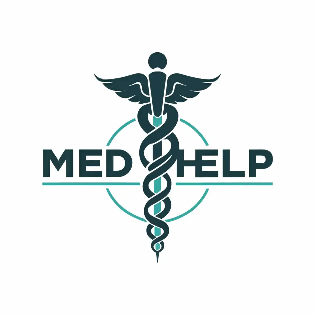 LOGO-Design-For-Med-Help-Rod-of-Asclepius-and-Cross-of-Lives-Symbolizing-Medical-Assistance