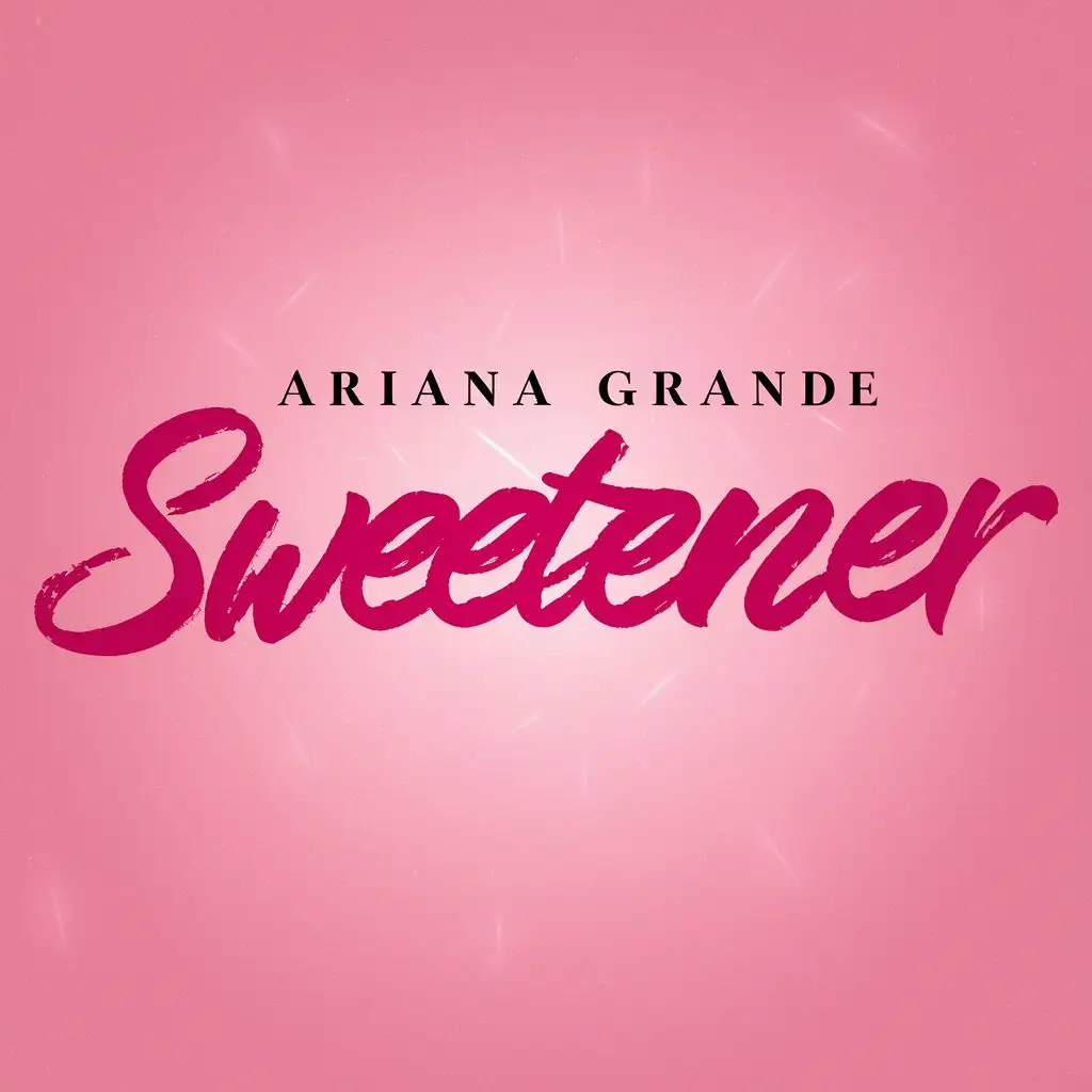logo, Ariana Grande, pink, with the text "Sweetener", typography, be used in Entertainment industry