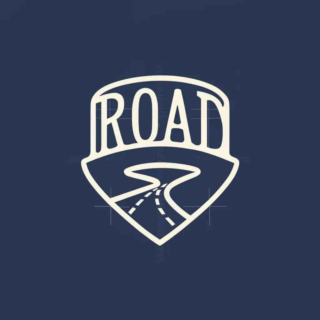 a logo design,with the text "Road", main symbol:Concise, simple in shape, natural, easy to understand, with a sophisticated light blue background.,Moderate,be used in Internet industry,clear background