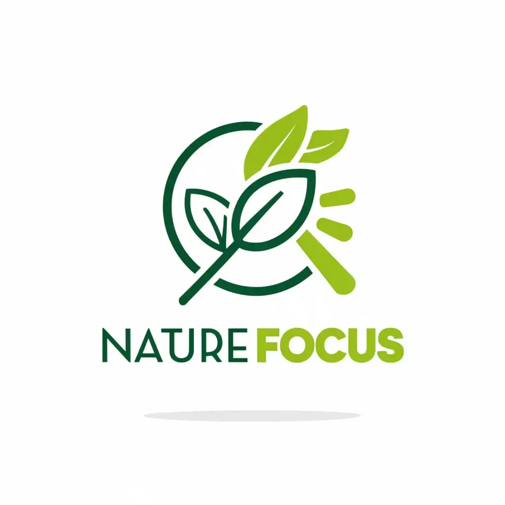 logo, Plant and magnifier, with the text "Nature focus", typography, be used in Nonprofit industry