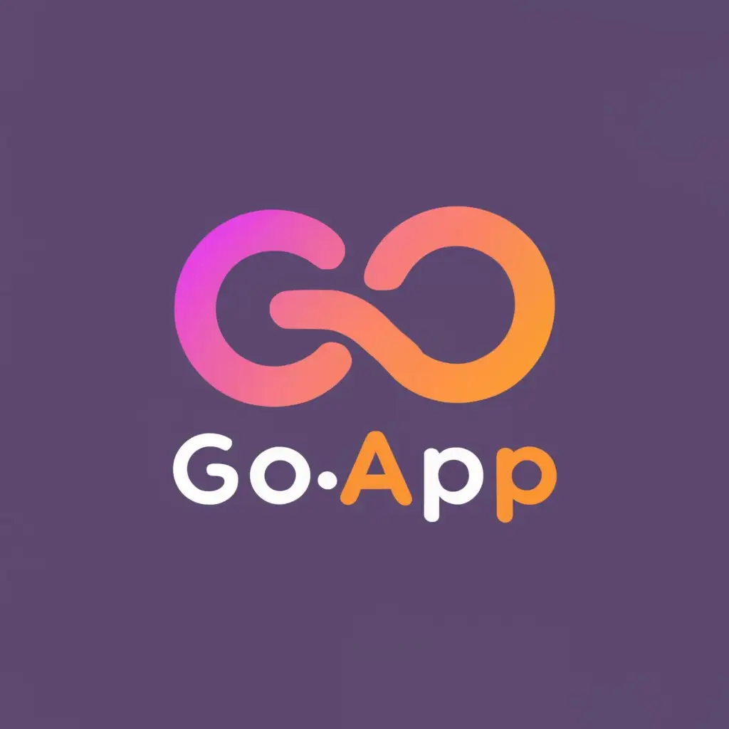 logo, Application , with the text "GoApp", typography, be used in Internet industry. Make it in purple background and the latter use white and orange colour.