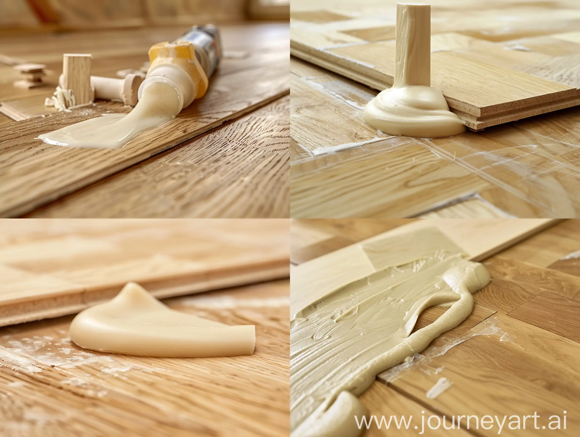 Installing-Oak-Parquet-Flooring-Capturing-the-Artistry-of-Beige-Glue-Application