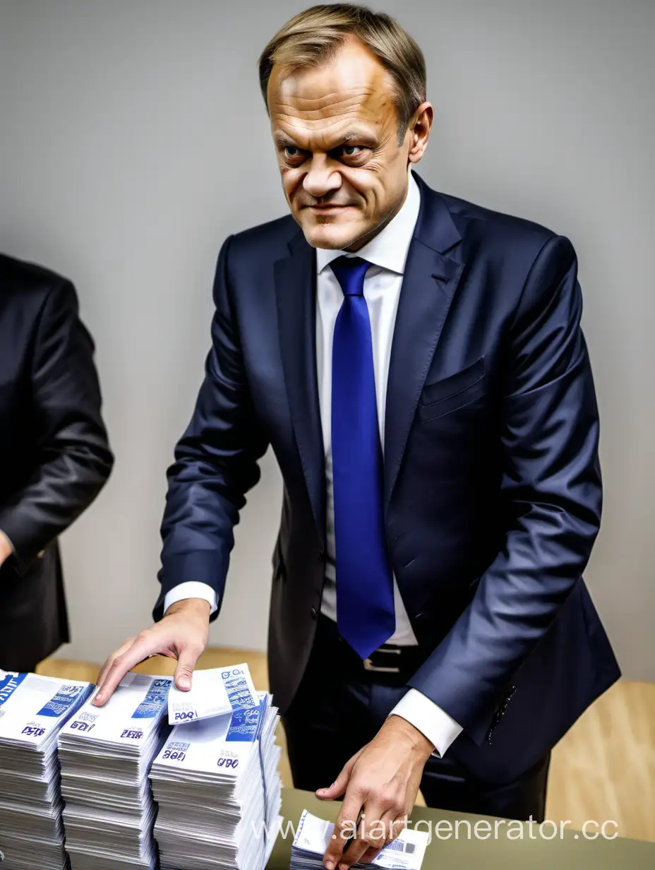 Polish political party  called "Platforma Obywatelska" member Donald Tusk buys his voters by giving them tax payers money for dumb social system.