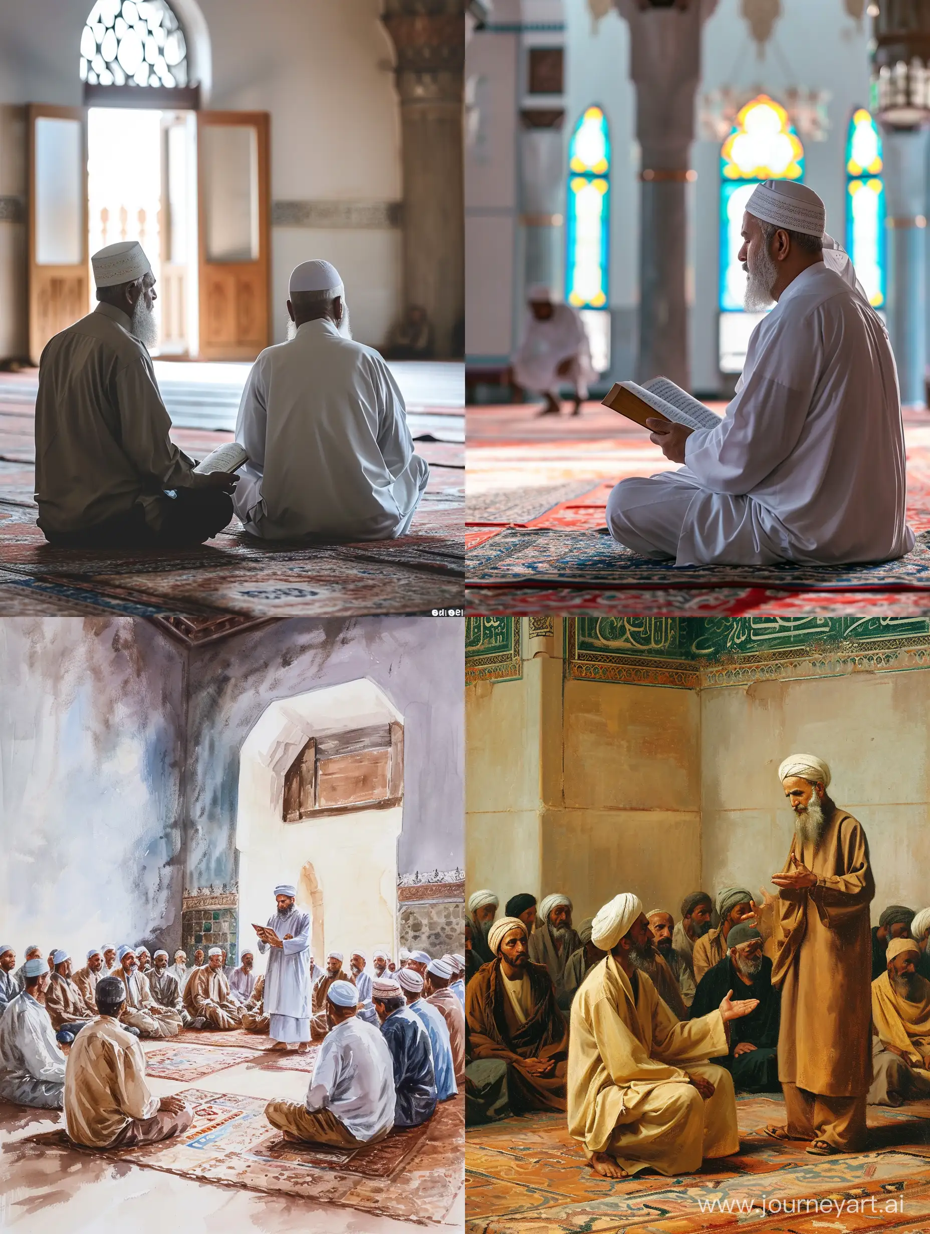 A Muslim teaches Muslims in a mosque