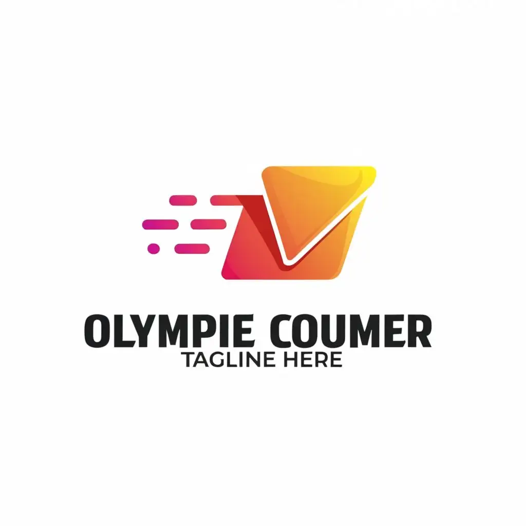 a logo design,with the text "Courrier Olympique", main symbol:fast enveloppe,Minimalistic,clear background