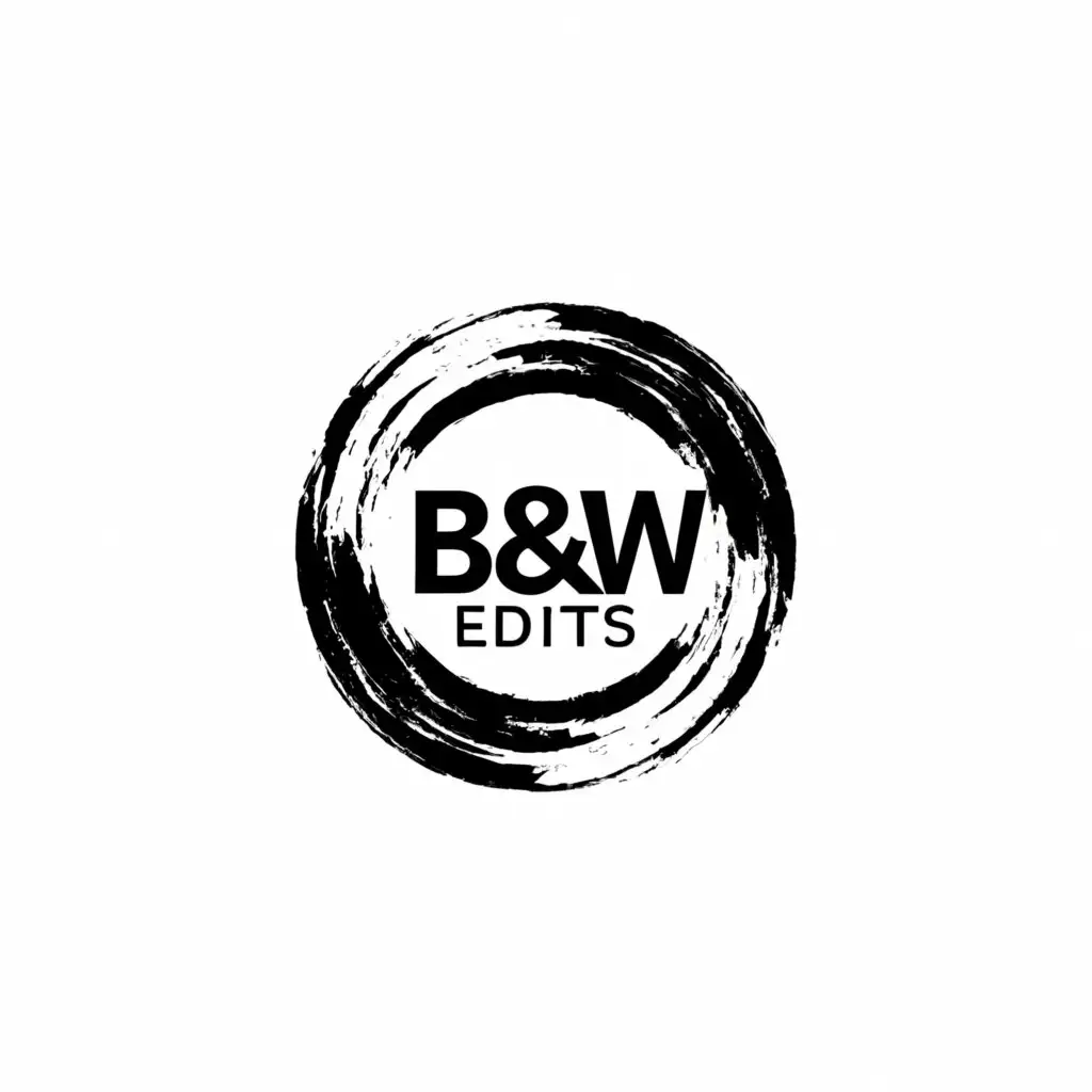a logo design,with the text "B&W EDITS", main symbol:Circle

,Minimalistic,clear background