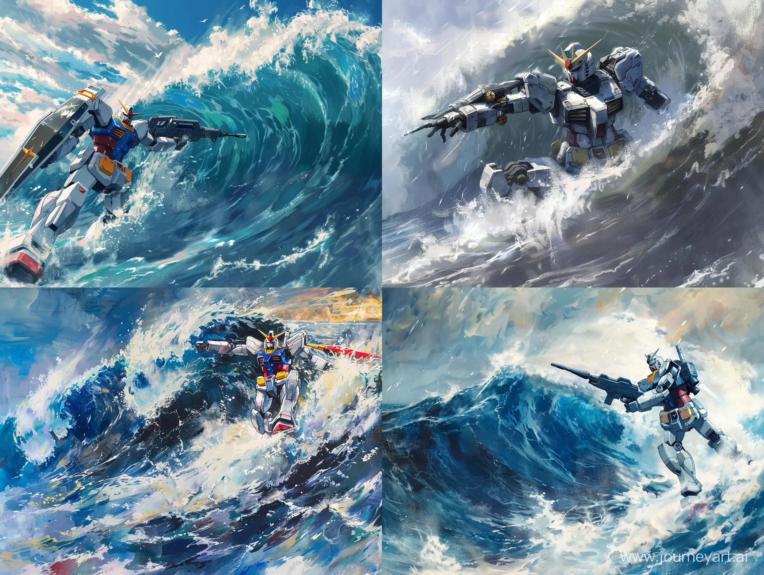 Gundam-Freedom-Battles-the-Surging-Waves-as-the-Savior-of-the-World