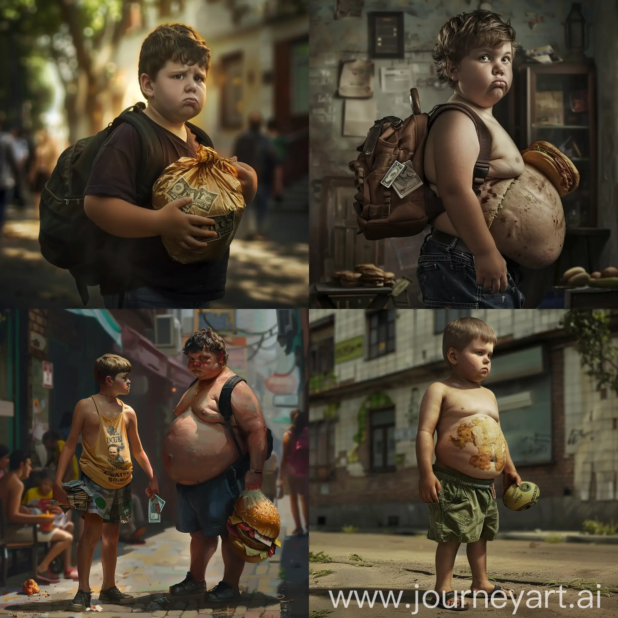 fat child robbed for lunch money - realistic