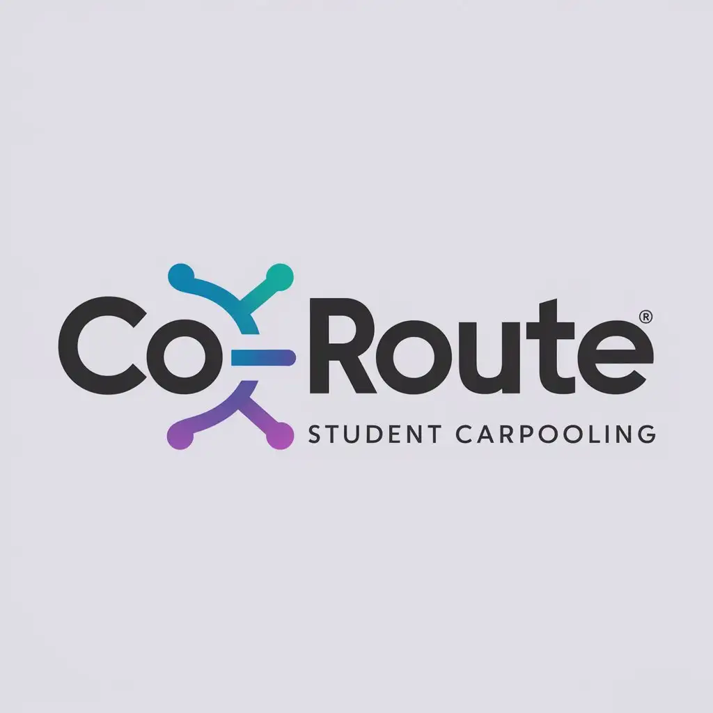 Logo "CO-ROUTE" Site web de covoiturage des étudiants des écoles supérieures avec l'écriture en ARIAL BLACK couleur bage