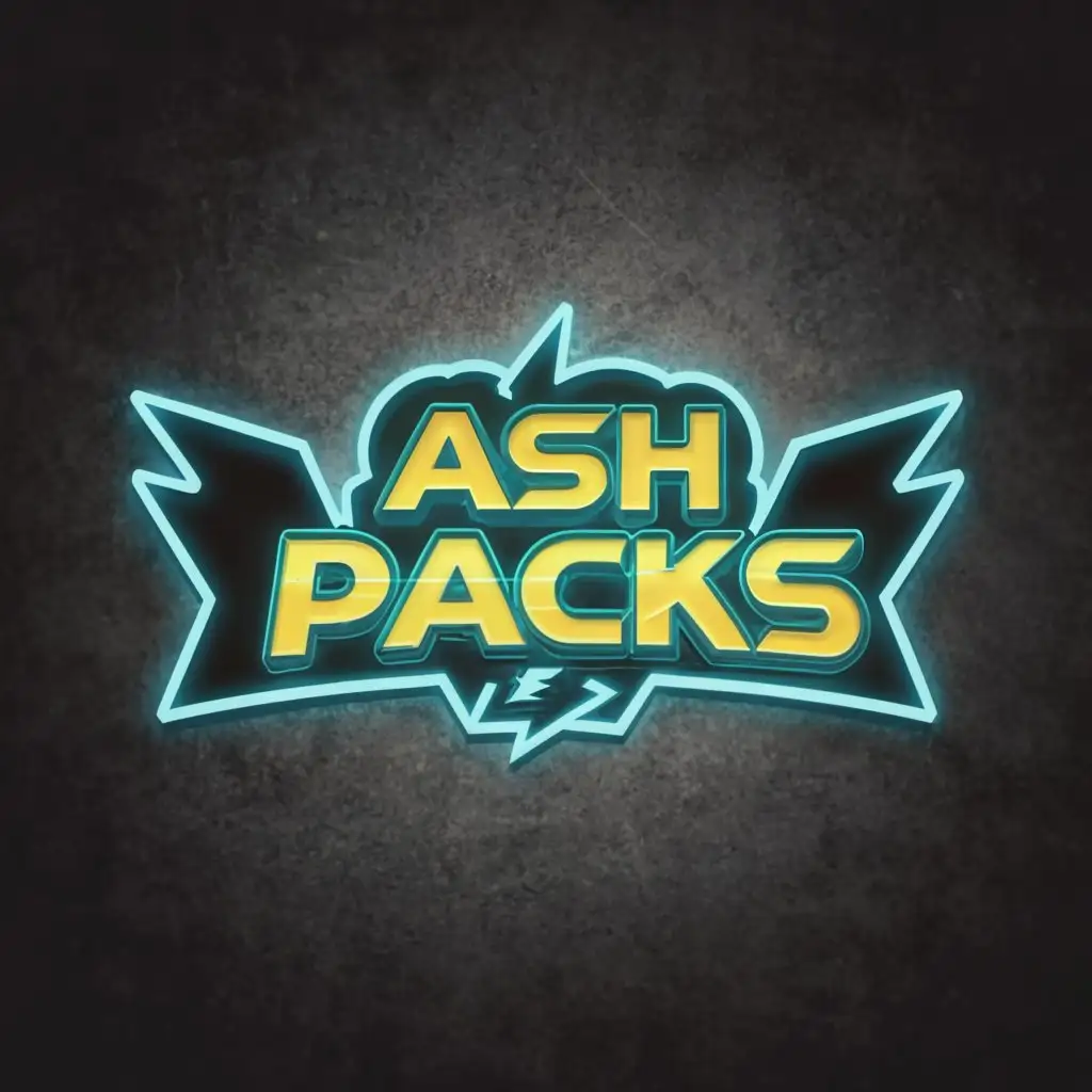 a logo design,with the text "Ash Packs", main symbol:Pokemon Theme,Moderate,be used in Entertainment industry,clear background