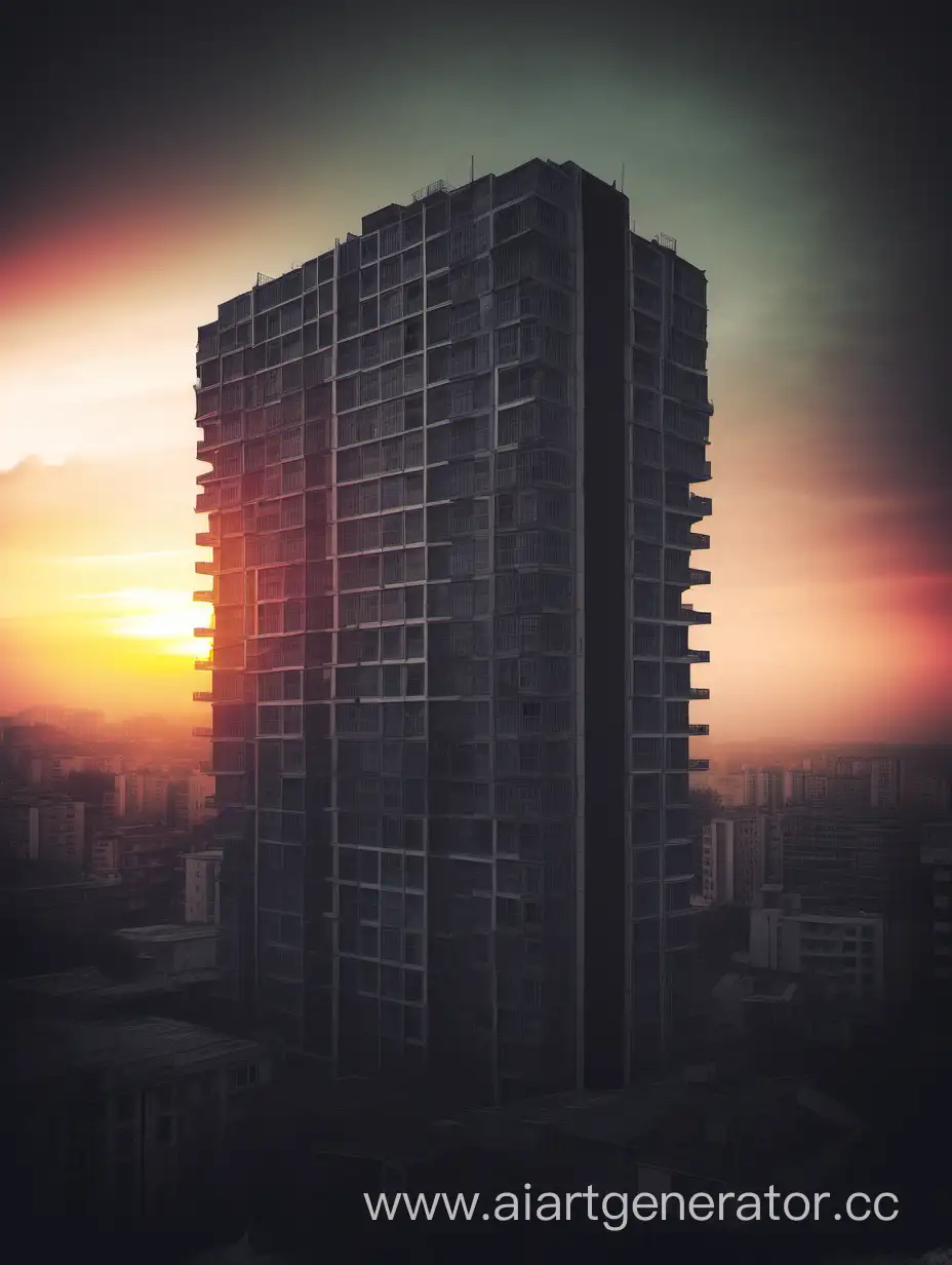Urban-Landscape-at-Gloomy-Sunset-with-MultiStorey-Building-and-Dramatic-Atmospheric-Effects