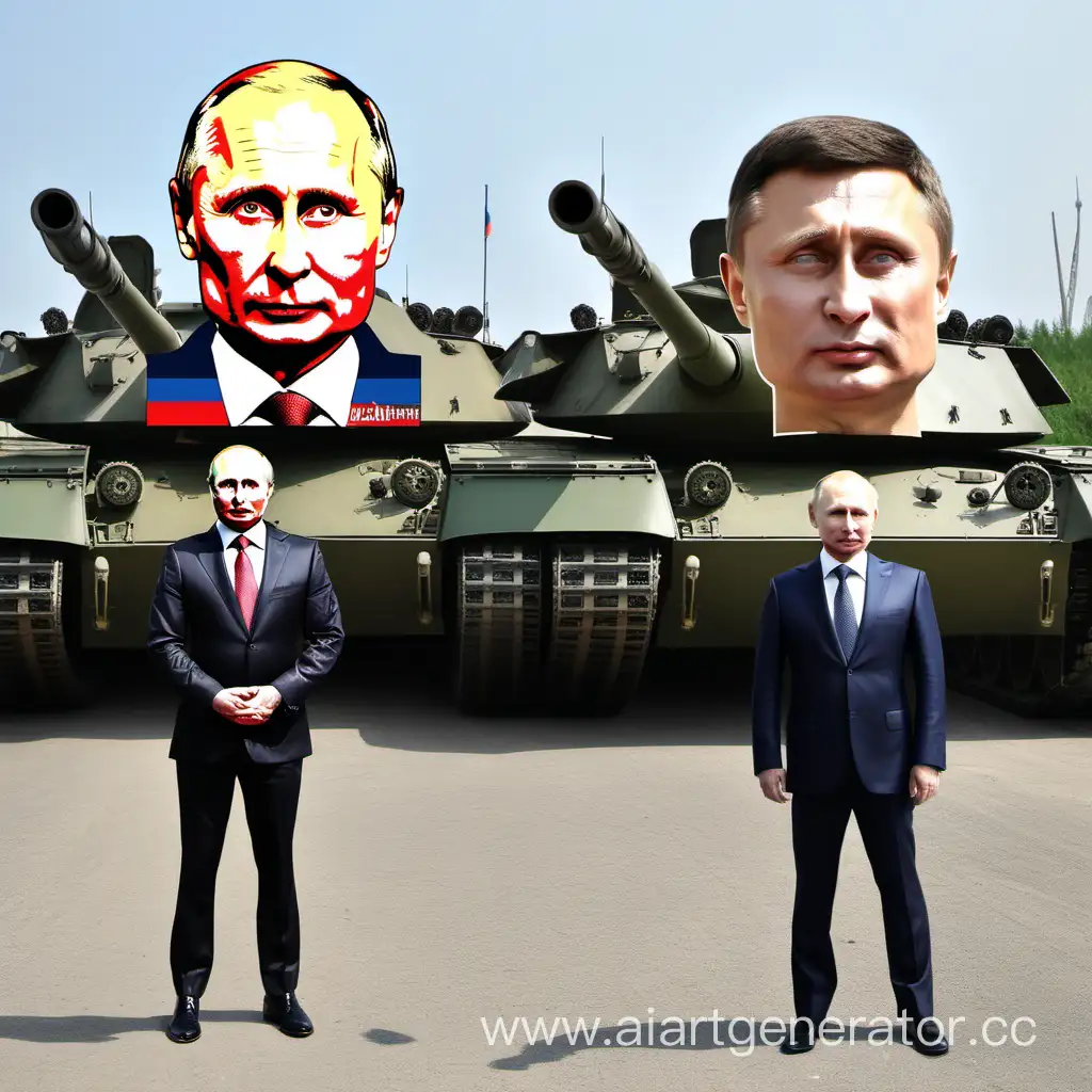 Political-Showdown-Tank-Battle-with-Putin-and-Zelensky-Heads