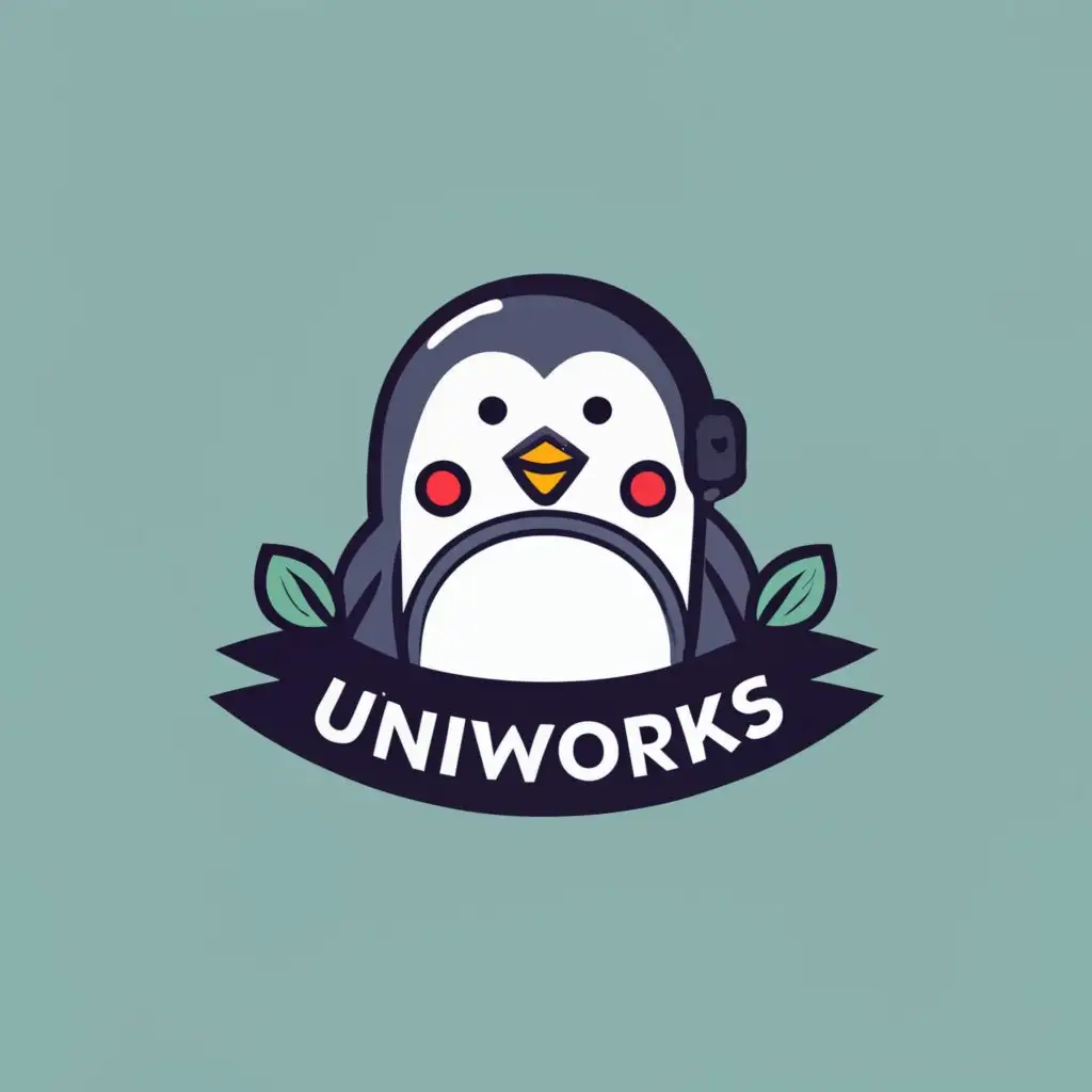 logo, penguin, with the text "UniWorks", typography, be used in Technology industry