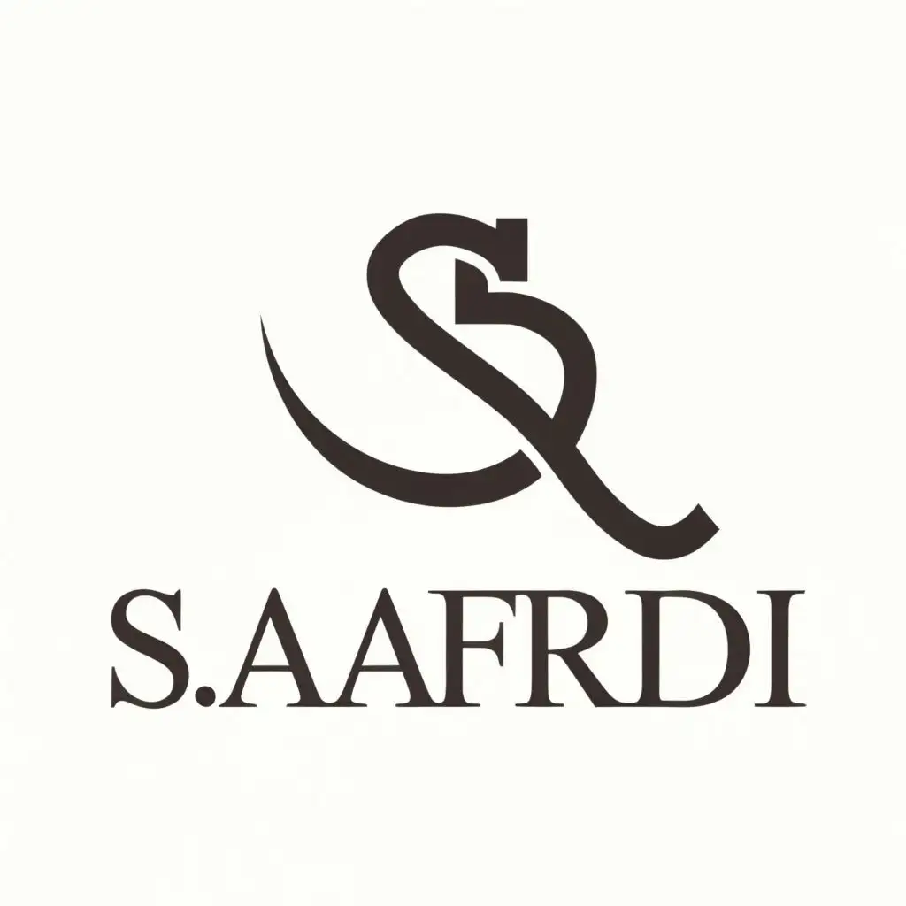 logo, S A afridi, with the text "S A afridi", typography