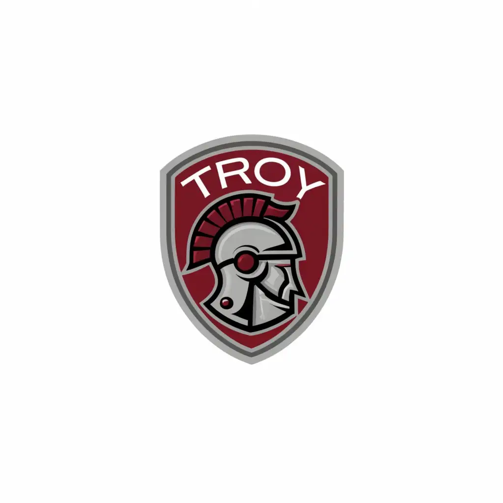 a logo design,with the text "Troy University Police Department", main symbol:Trojan Logo and Troy University Police Badge,complex,clear background