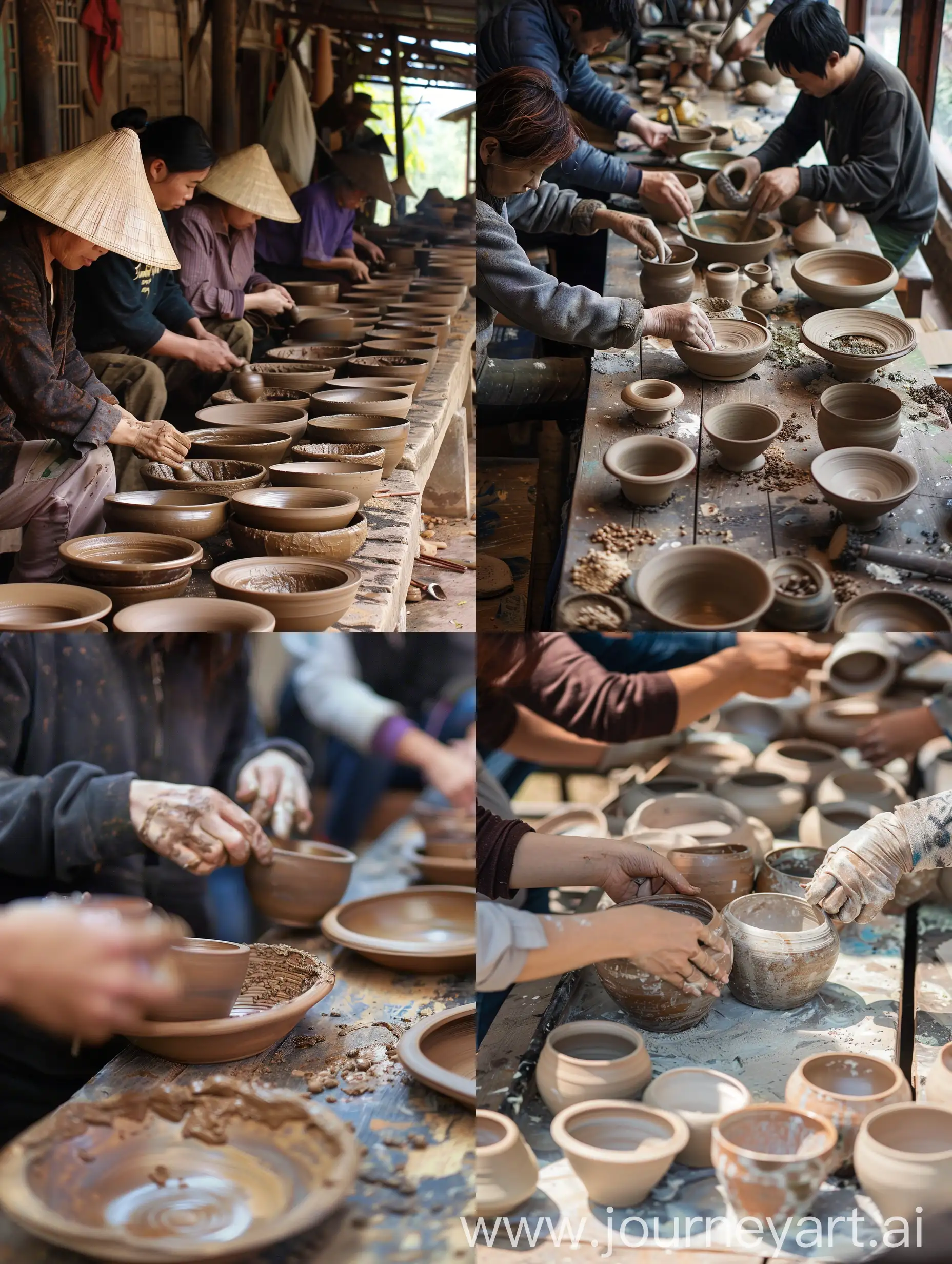People make pottery
