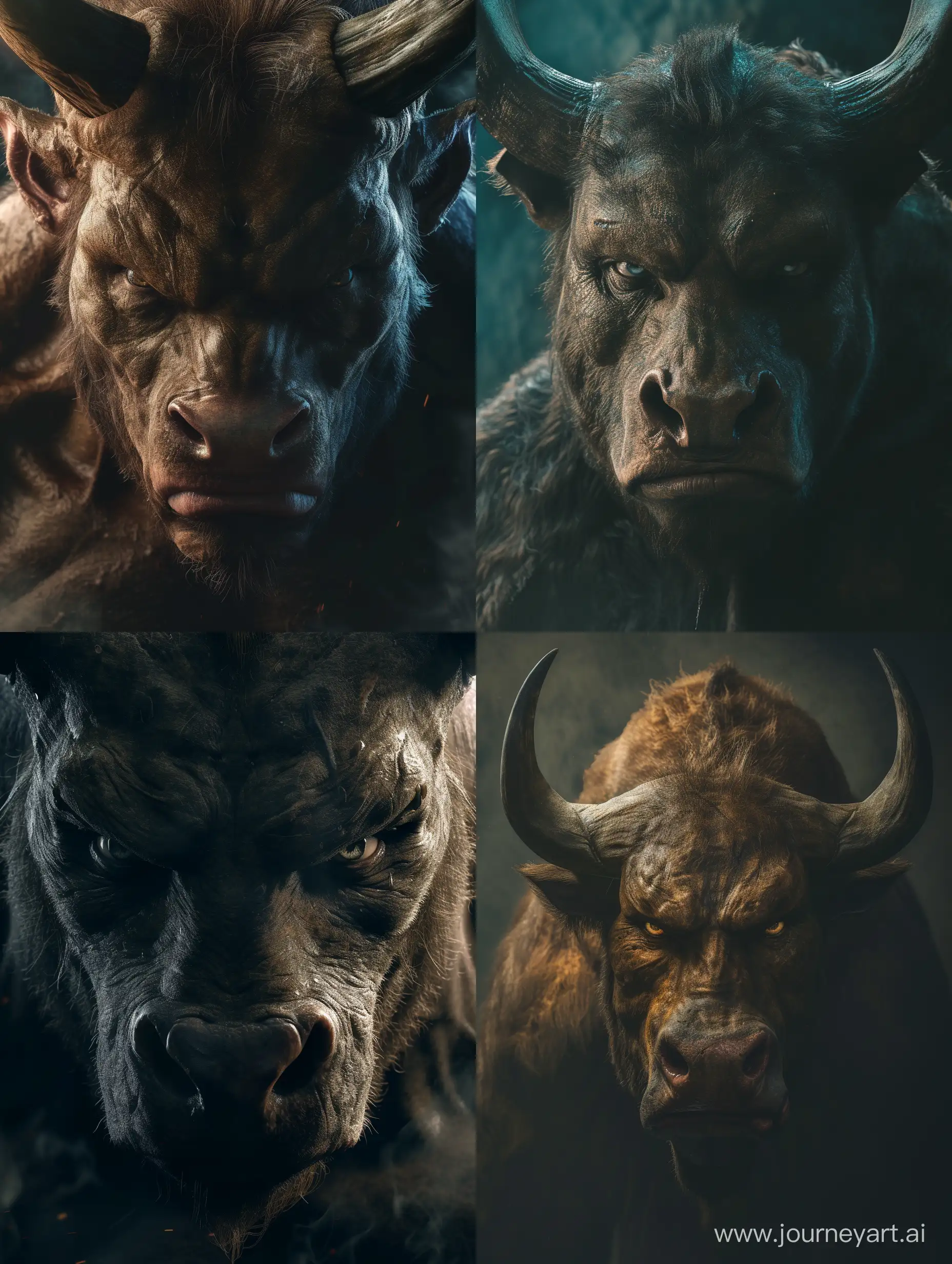 Furious-Minotaur-Staring-Ahead-in-Intense-Anger