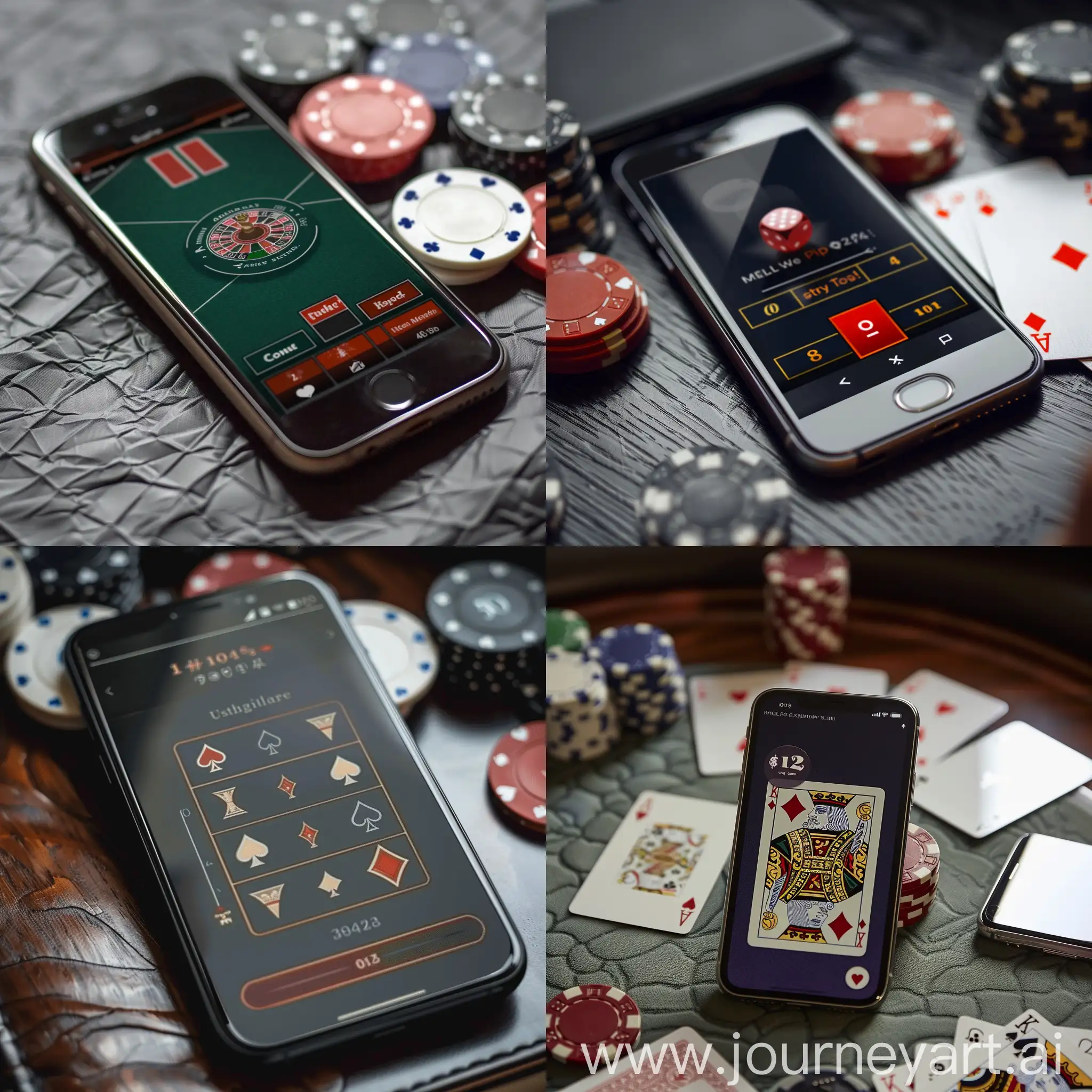 mobile phone user interface for a poker game