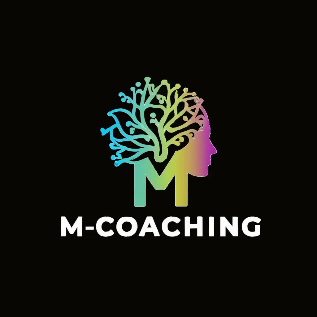 a logo design,with the text "M-Coaching", main symbol:Tree of Life with Brain: Combine a tree of life symbol with a stylized brain, illustrating the holistic connection between the mind, body, and soul, and the nourishment and growth that comes from holistic wellness practices,Moderate,clear background