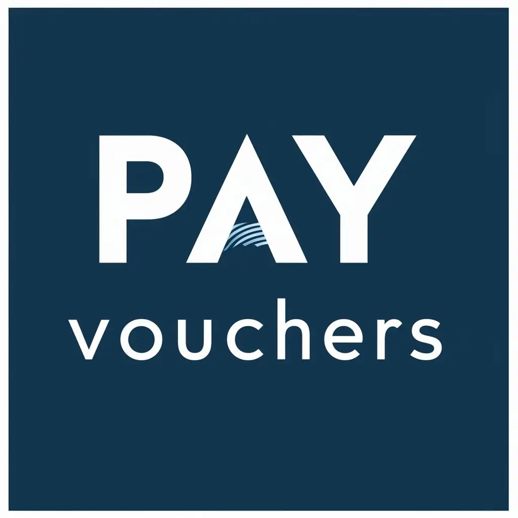 logo, square, with the text "Pay Vouchers", typography, be used in Technology industry