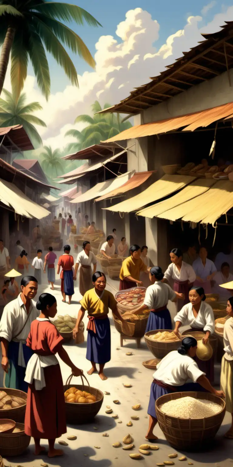 Vibrant PreColonial Filipino Marketplace Barter System and Cultural Exchange