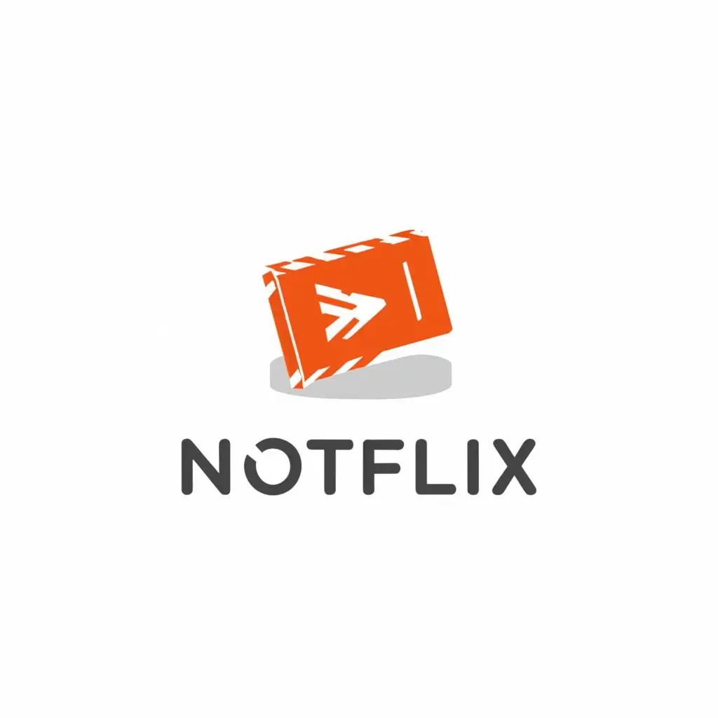 a logo design,with the text "Notflix", main symbol:Rental Video,Moderate,be used in Entertainment industry,clear background