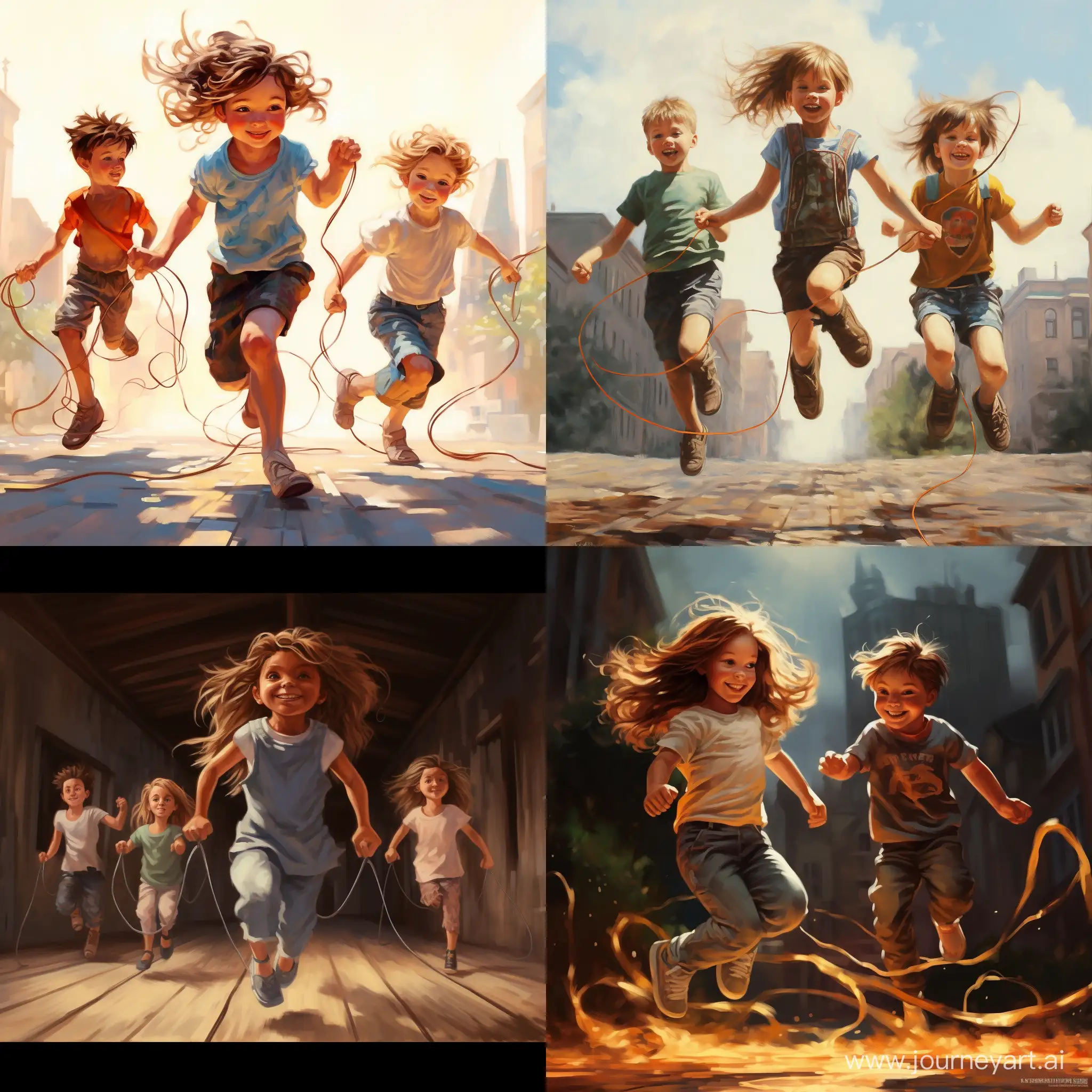 Joyful-Children-Jumping-with-a-Jump-Rope