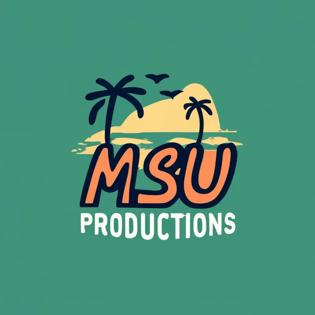logo, island
, with the text "MSU Productions", typography, be used in Entertainment industry