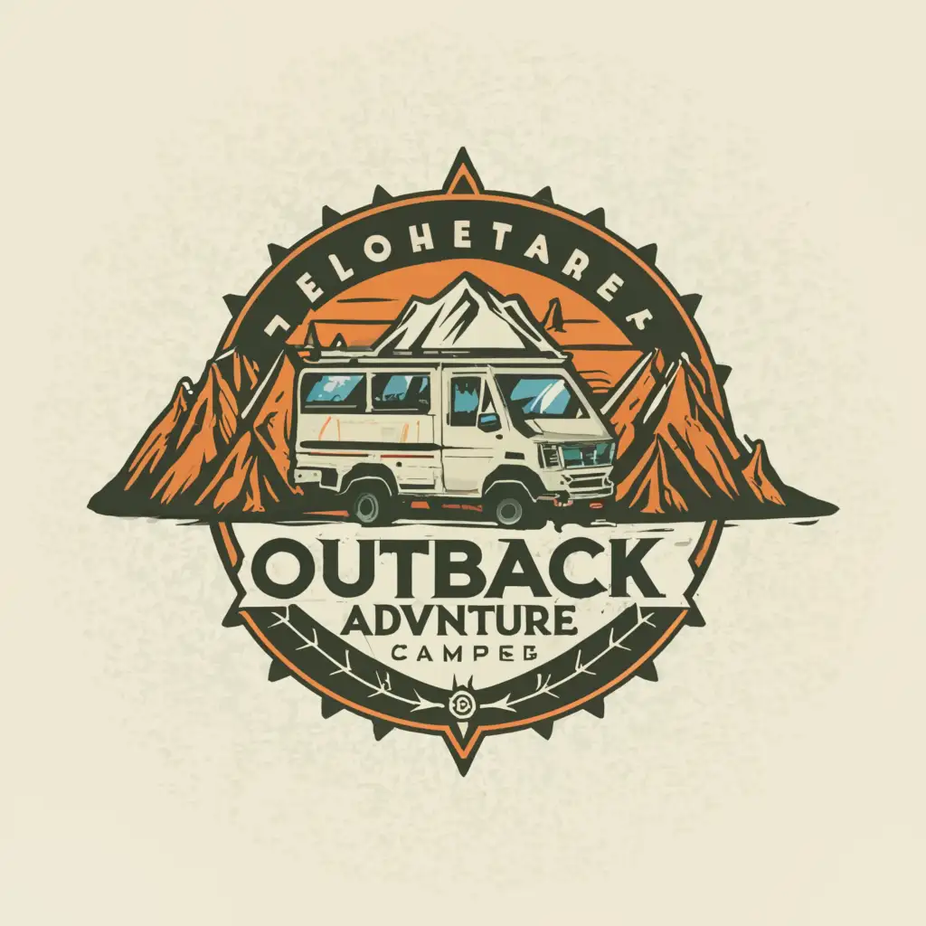 a logo design,with the text "Outback Adventure Campers", main symbol:Primary Objective:
Design a strong and memorable logo with a focus on the company's wordmark, targeting the audience interested in renting 4WD camper vans. The logo should effectively communicate the brand's association with adventure, exploration, and off-grid travel,Moderate,clear background