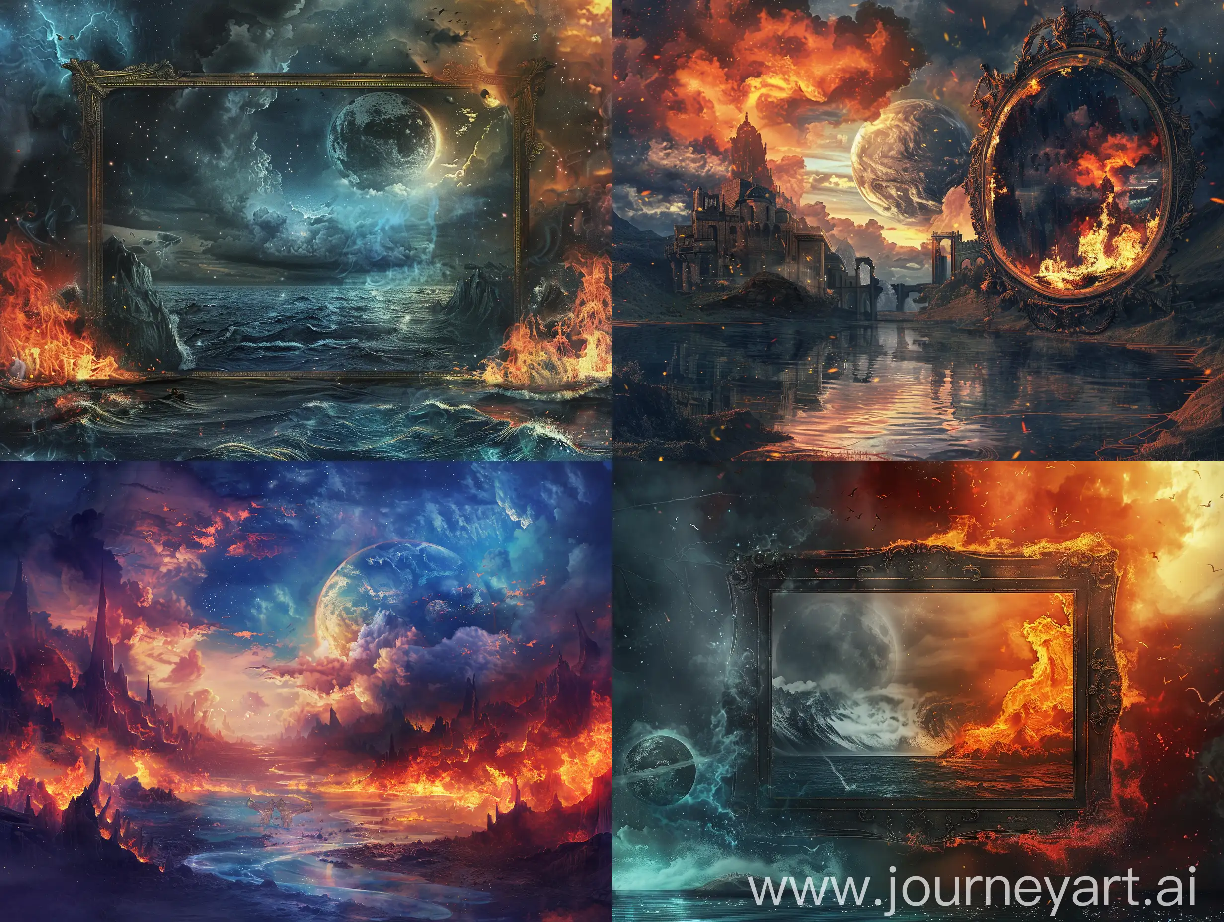 Fantasy-World-Aesthetic-Frame-with-Elements-of-Fire-Water-and-Air