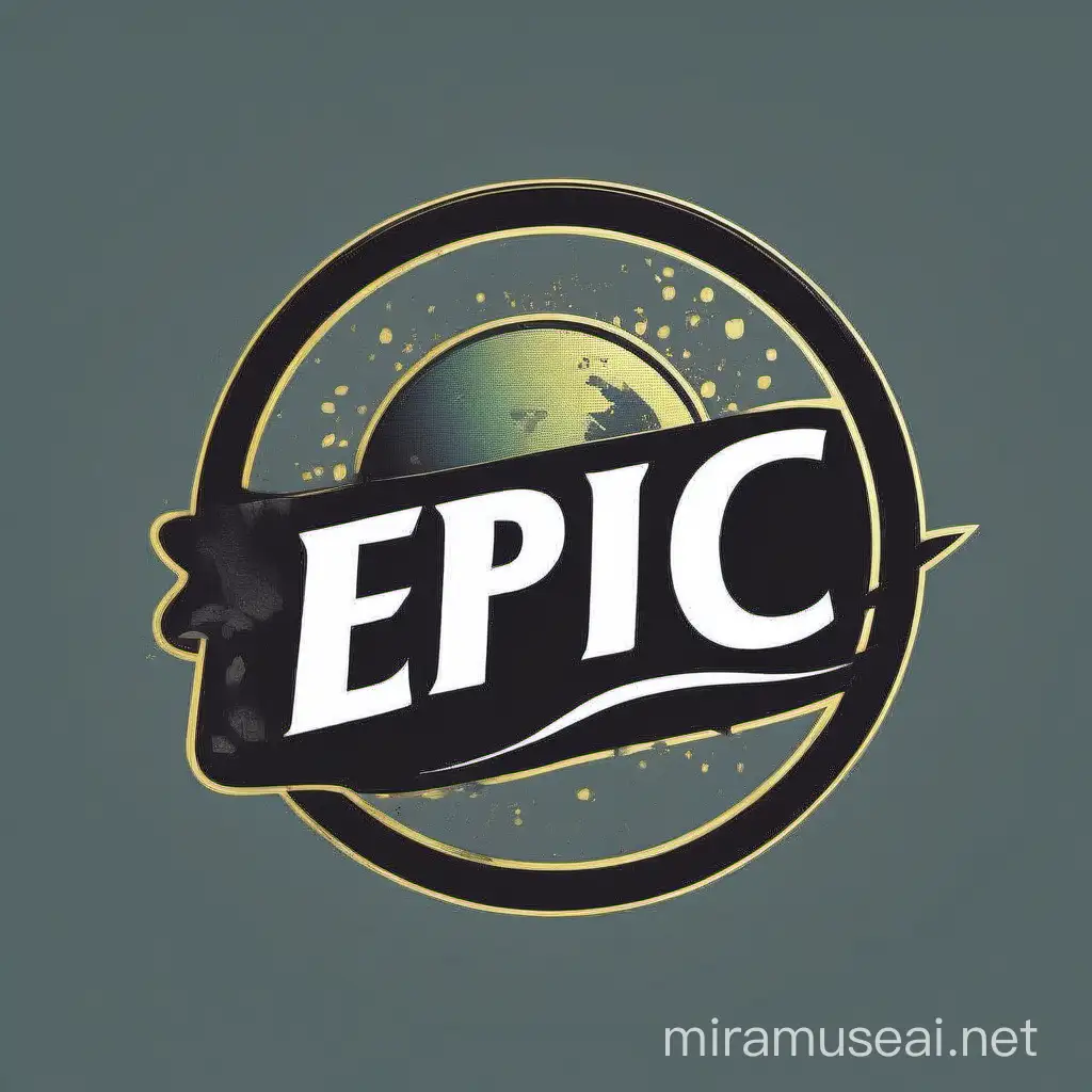 create round logo for company called: EPIC TSHIRTZ, use happy colours