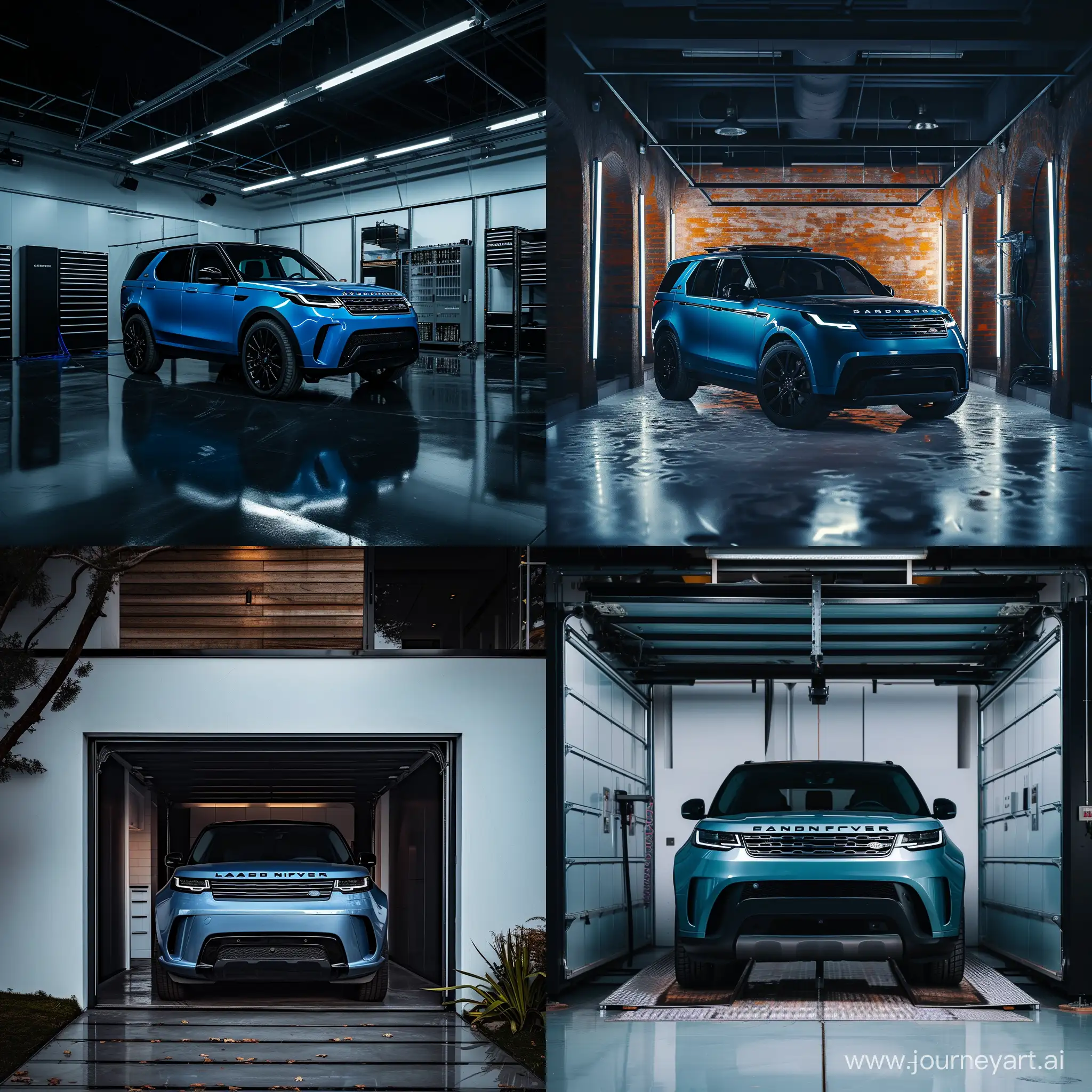 Luxurious-Blue-Landrover-Discovery-2023-Captured-in-HighPrecision-Garage-Setting