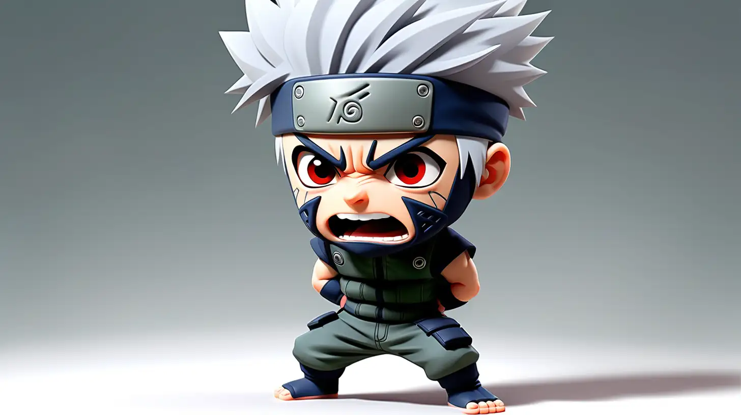 Angry Baby Kakashi Chibi Adorable Naruto Anime Character in Full Body