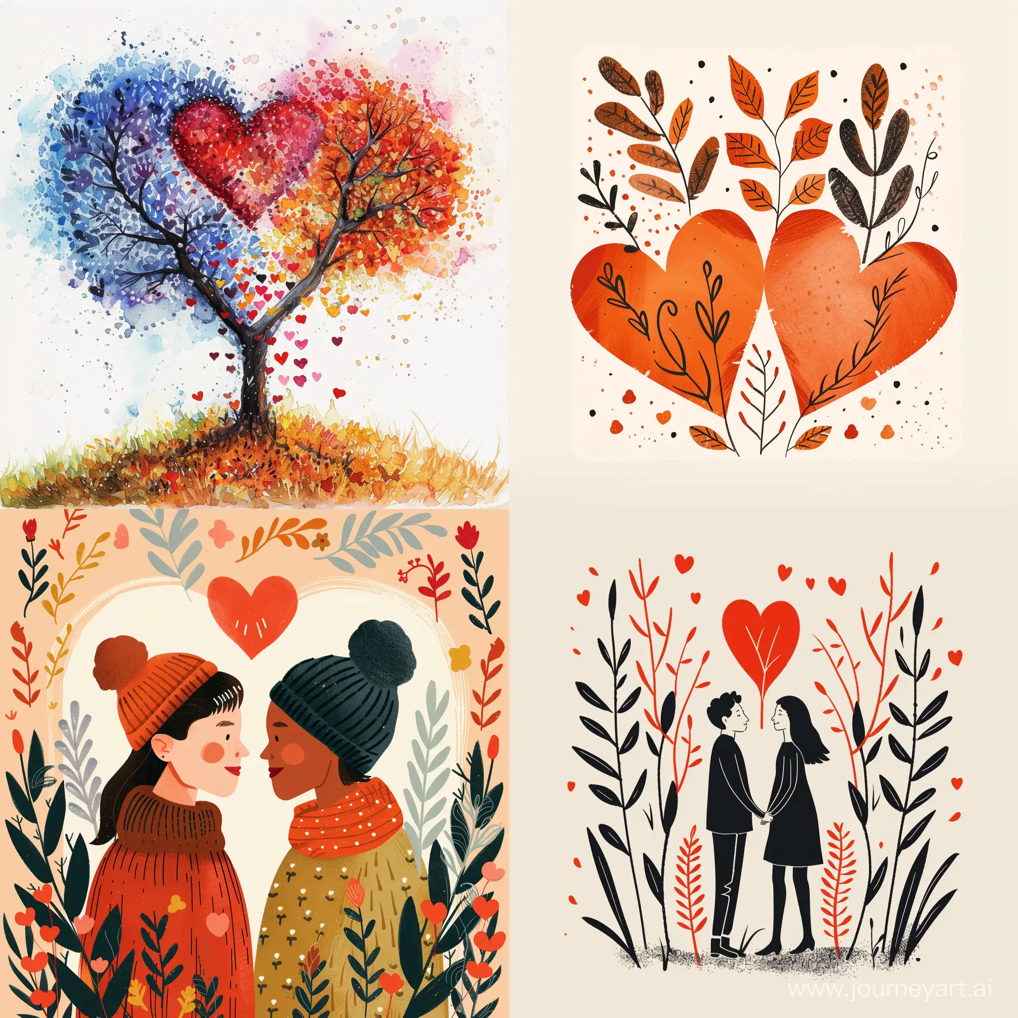 valentine card, to friends, seasons changing each other