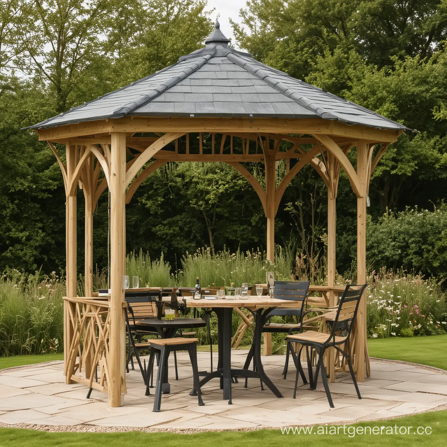 Sustainable-Outdoor-Retreat-Eco-Gazebo-with-Table-and-Chairs