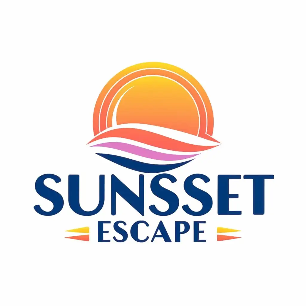 a logo design,with the text "Sunset Escape", main symbol:sunset,Moderate,be used in Travel industry,clear background