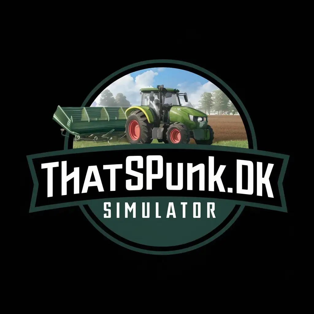 logo, Farming Simulator, with the text "ThatsPunkDK", typography, be used in Internet industry