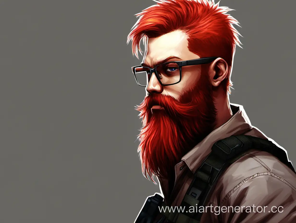 реализм, Counter-Strike 2, плент, бородатый, в очках, красные волосы