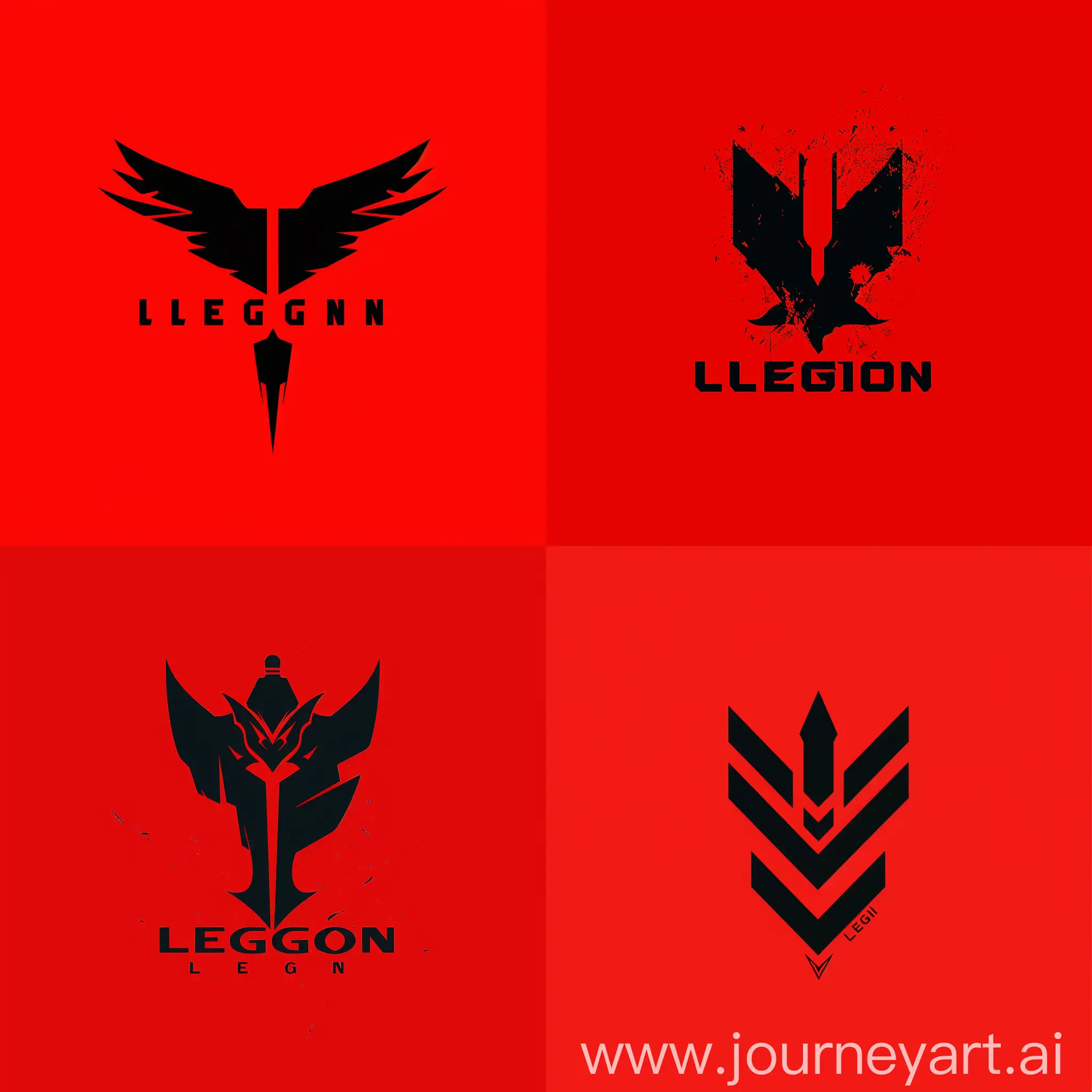 logo with red background. name LEGION