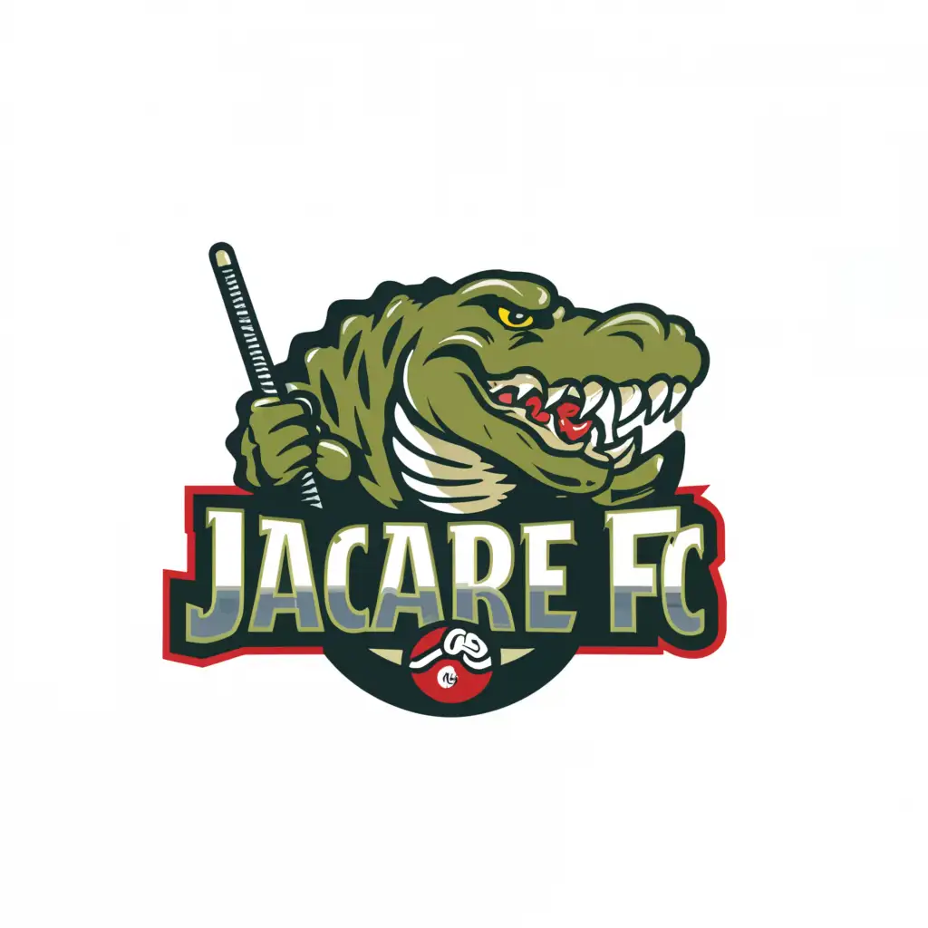 LOGO-Design-For-Jacare-FC-Dynamic-Alligator-and-Snooker-Cue-Emblem-for-Sports-Fitness