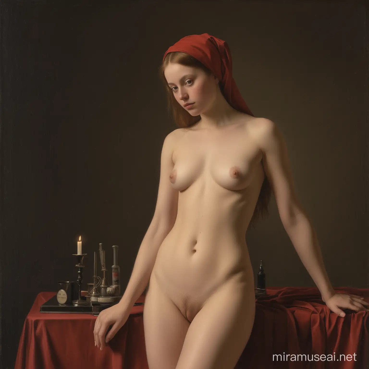 Petrus Christus paints a beautiful nude young woman