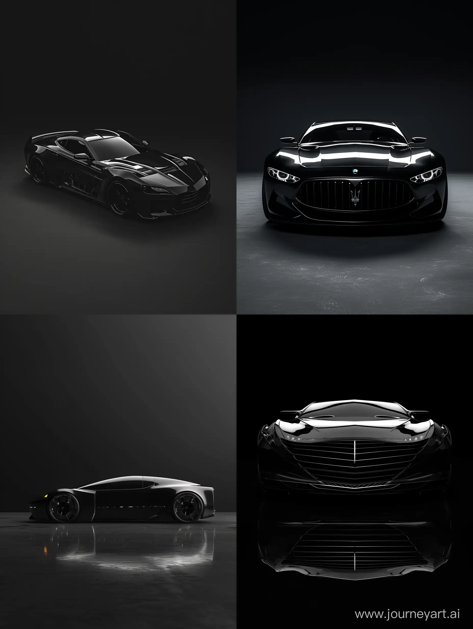 Can you design a real looking car in a full black room