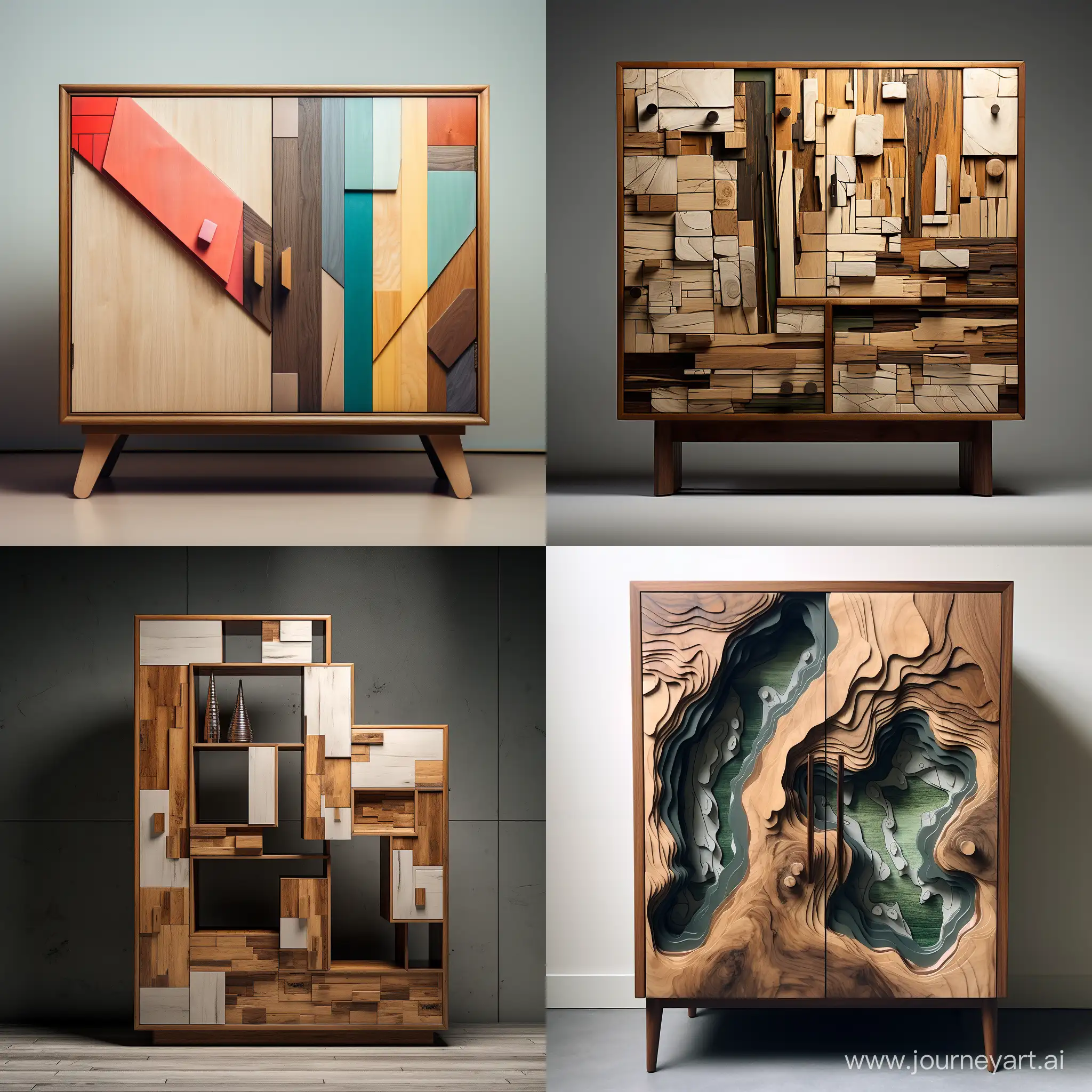 modern wooden cabinet